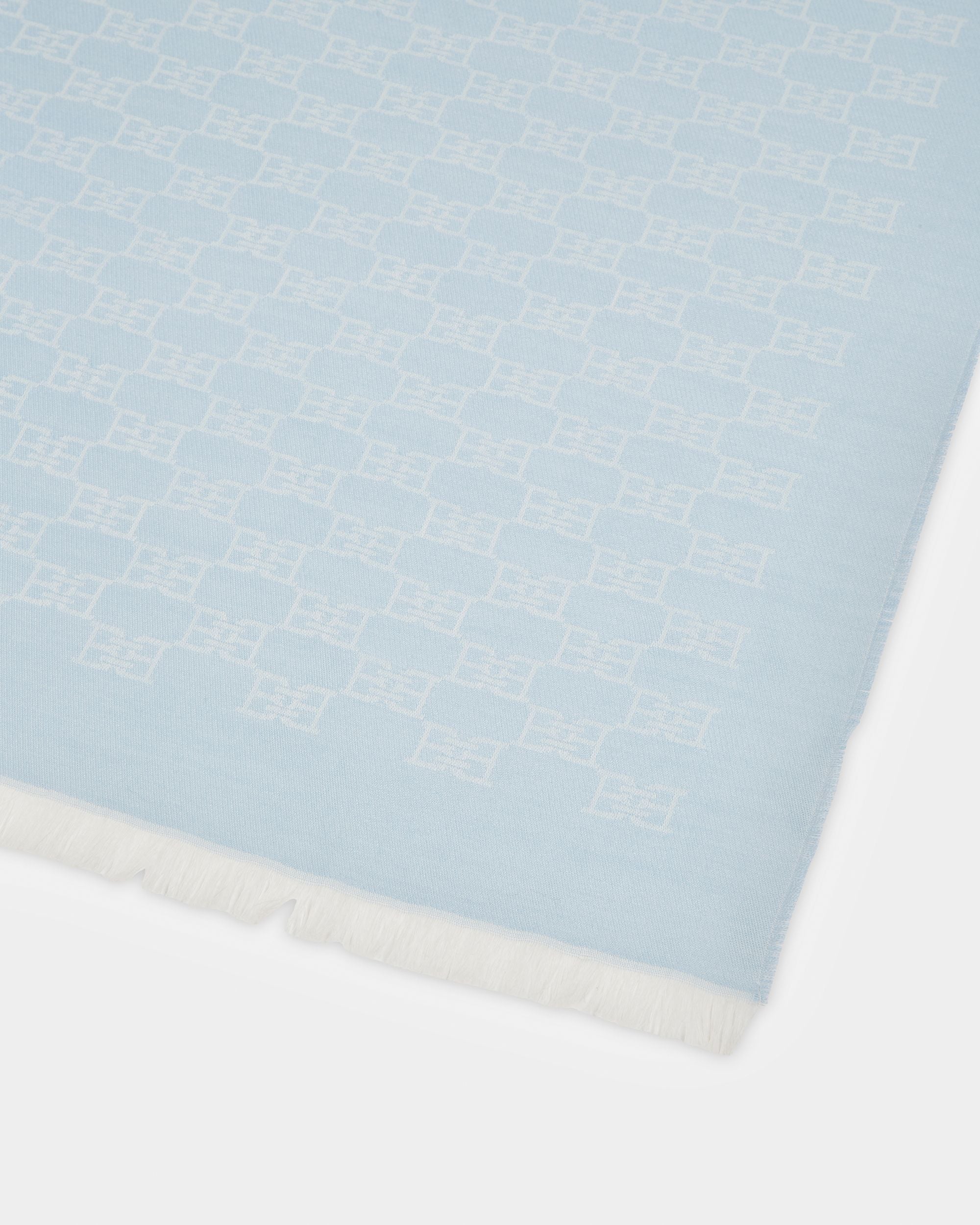 Sciarpa Jacquard In Lana E Seta Azzurra - Donna - Bally - 02