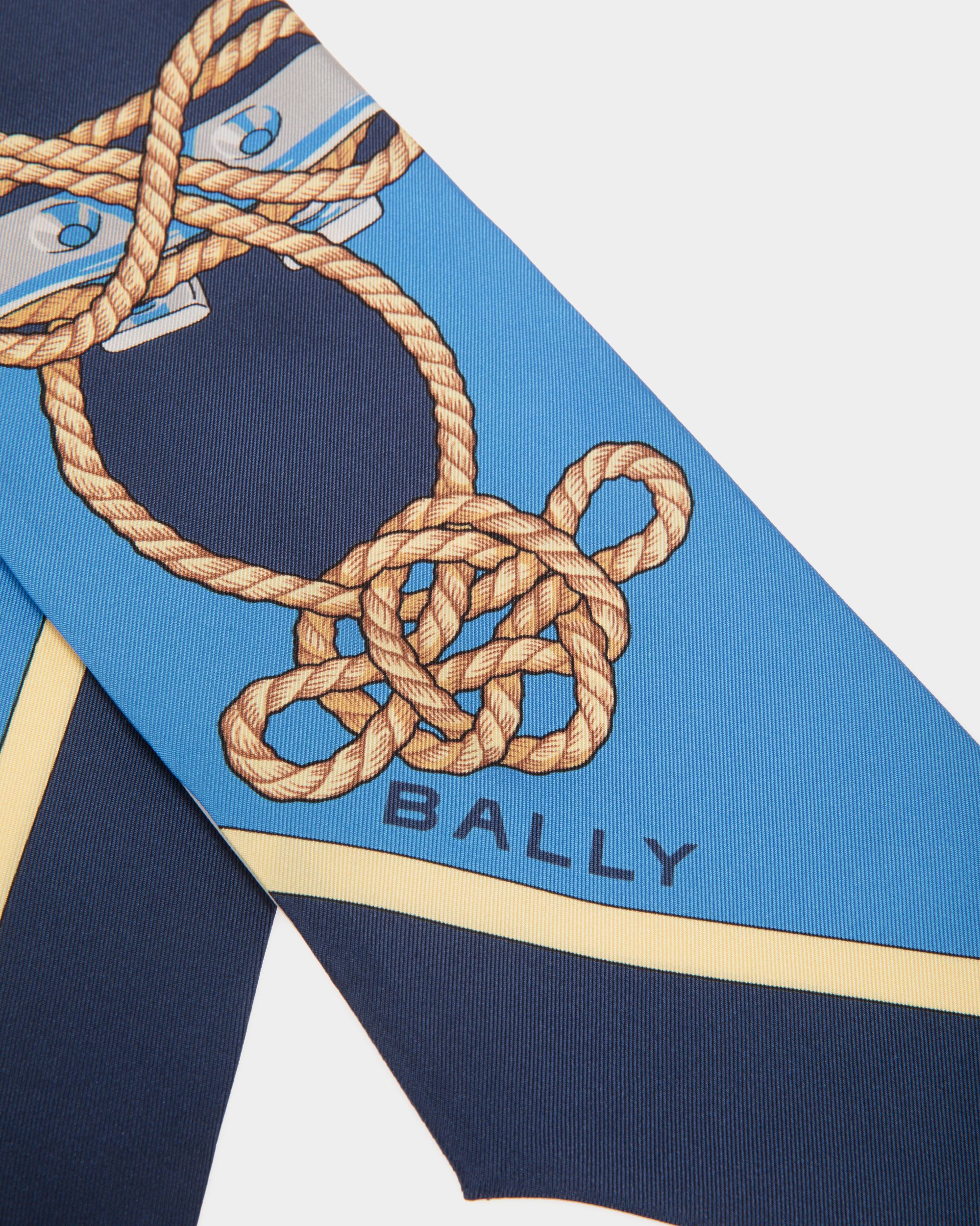 Scarf Bandeau In Blue Silk - Donna - Bally - 02