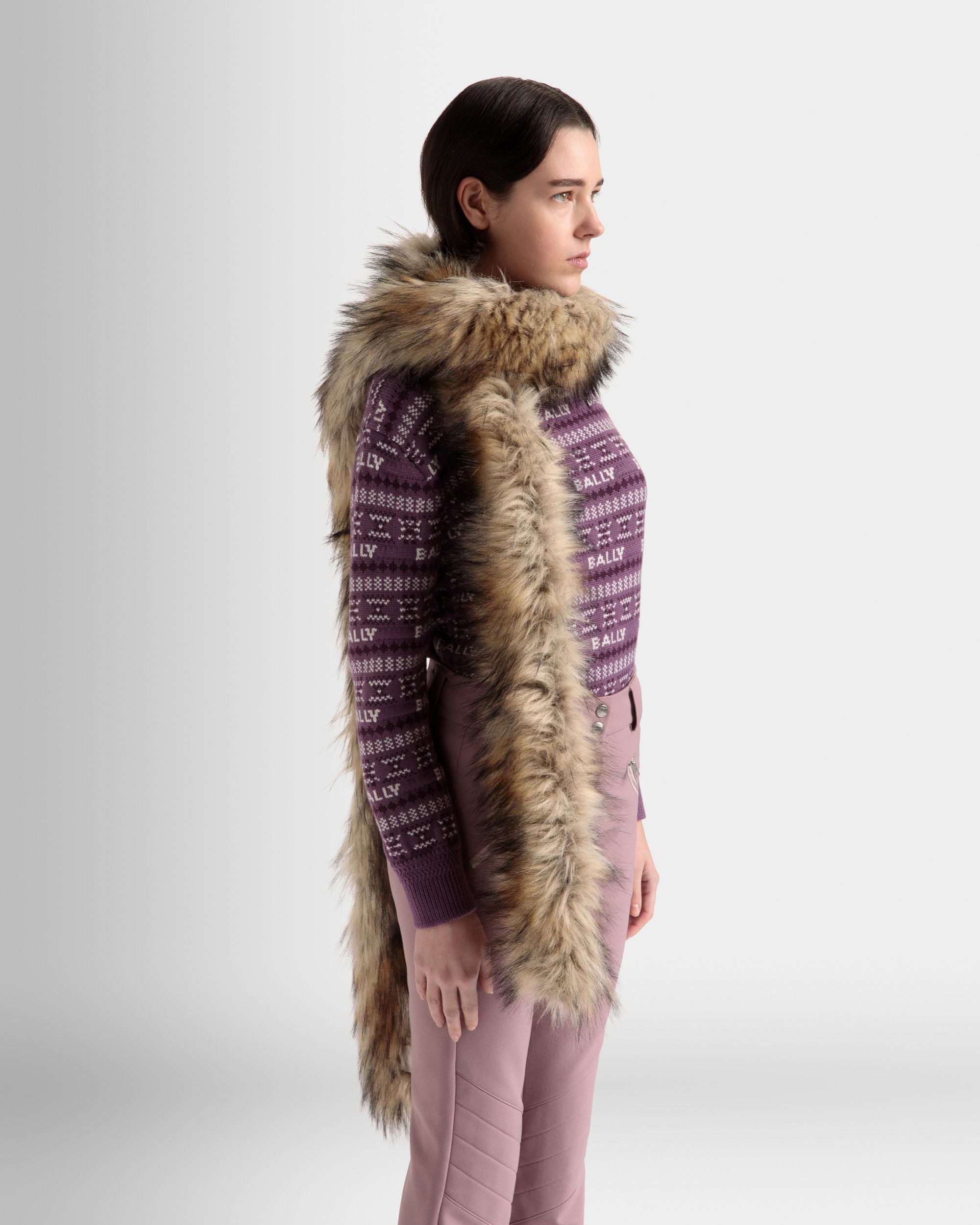 Sciarpa In Pelliccia Ecologica Neutra - Donna - Bally - 02