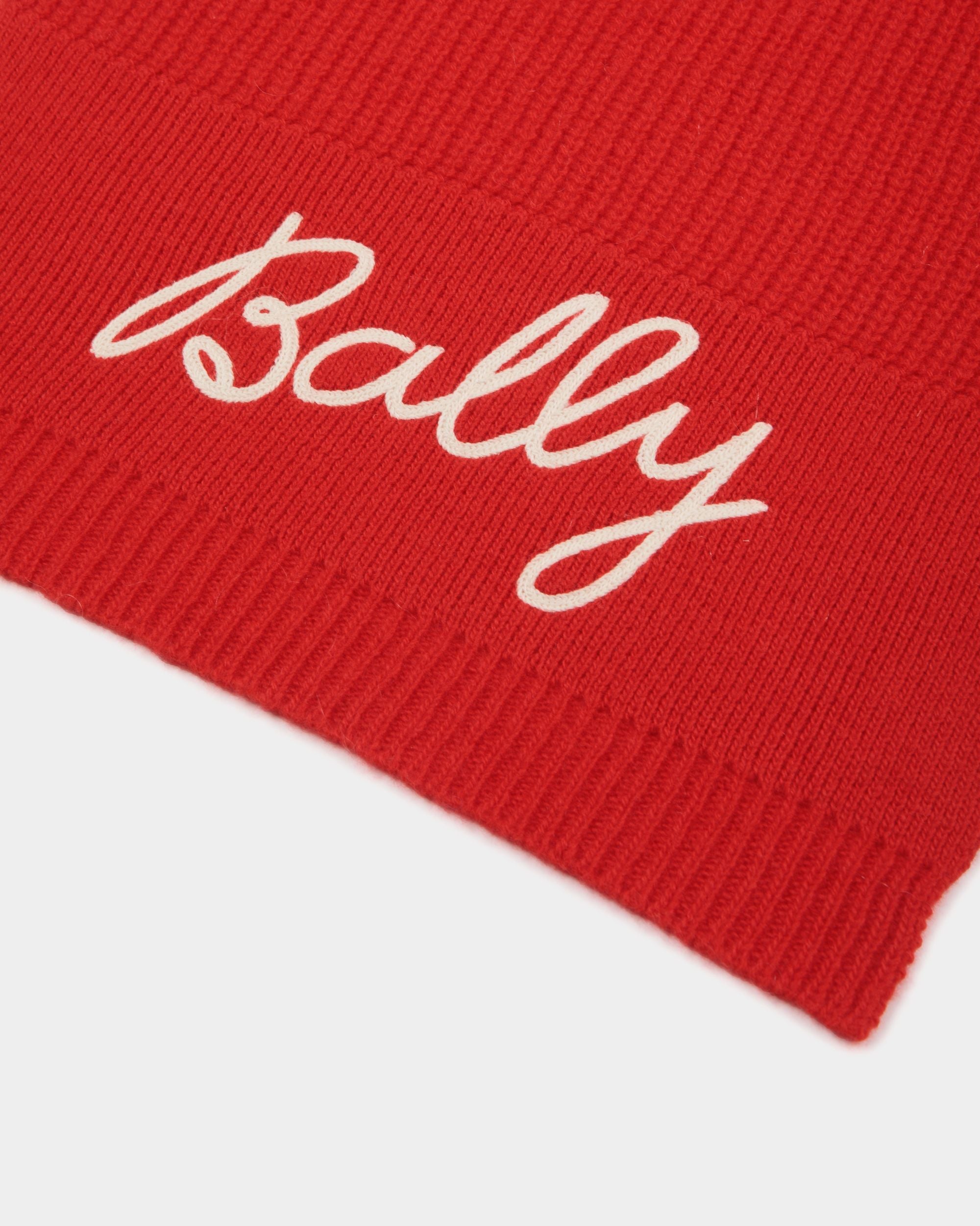 Sciarpa In Lana Candy Red Con Logo - Donna - Bally - 03