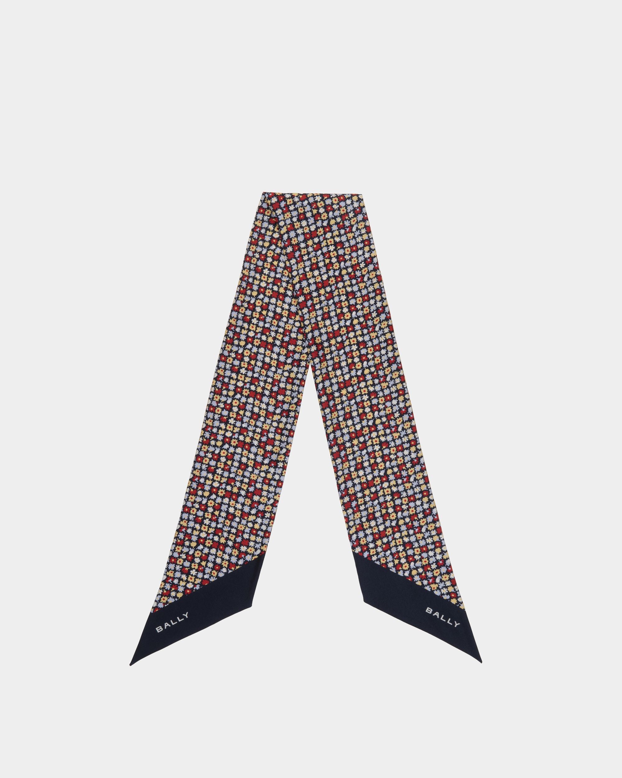 Foulard In Seta Navy Blue Con Microfiori - Donna - Bally - 01
