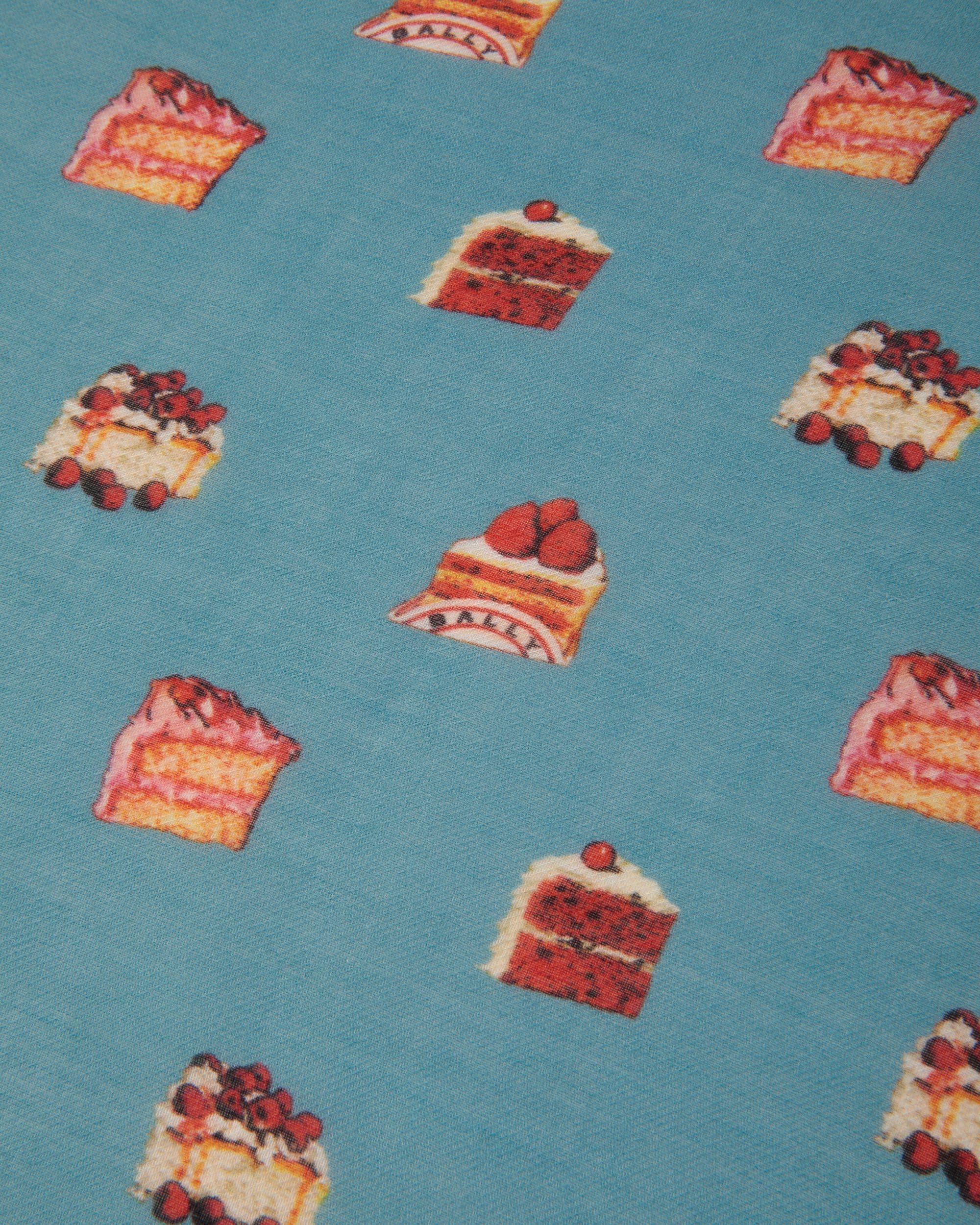 Sciarpa Da Donna Con Stampa Bally Cake In Modal E Cashmere Color Medium Blue - Donna - Bally - 03