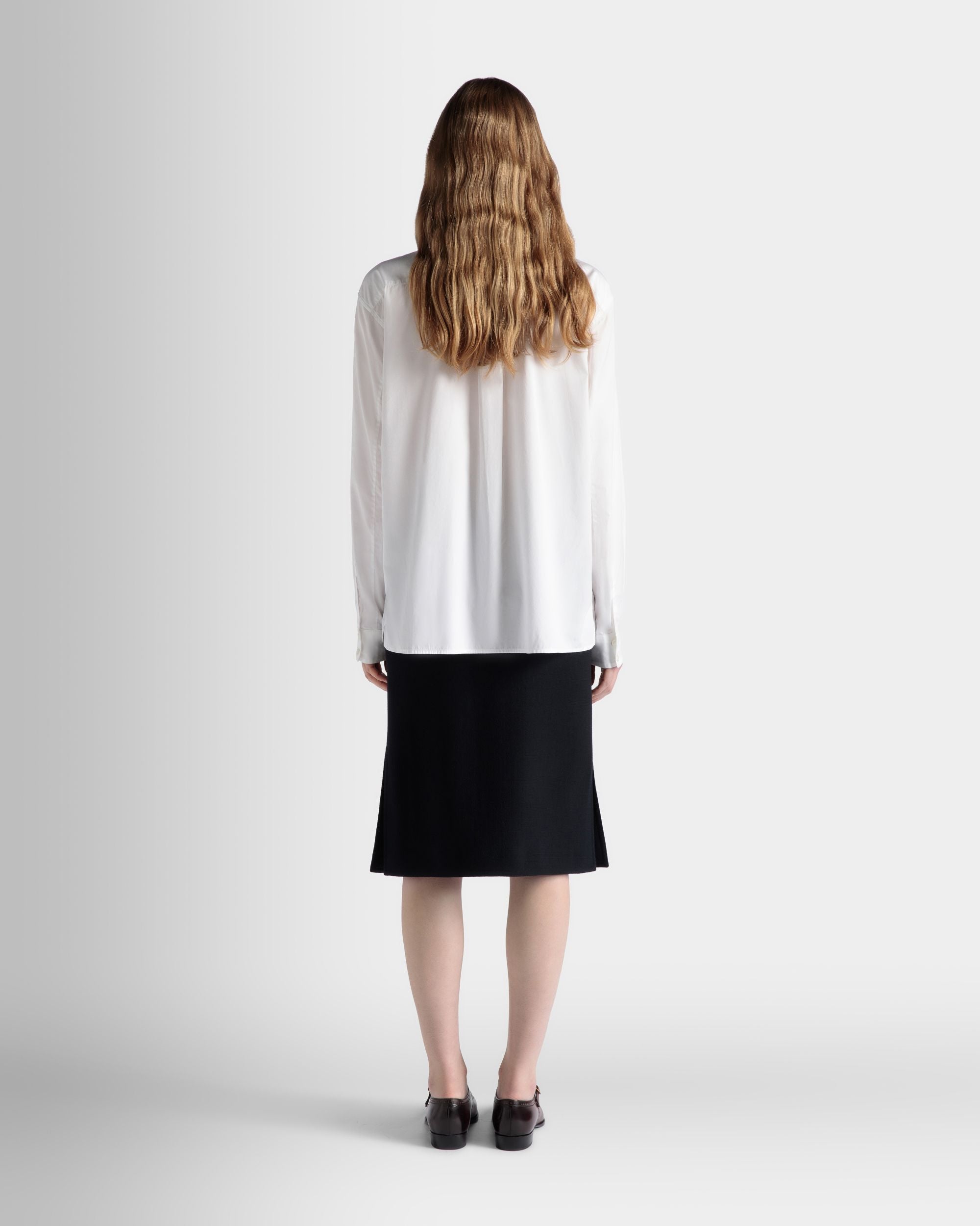 Camicia A Maniche Lunghe In Cotone Bianco - Donna - Bally - 07
