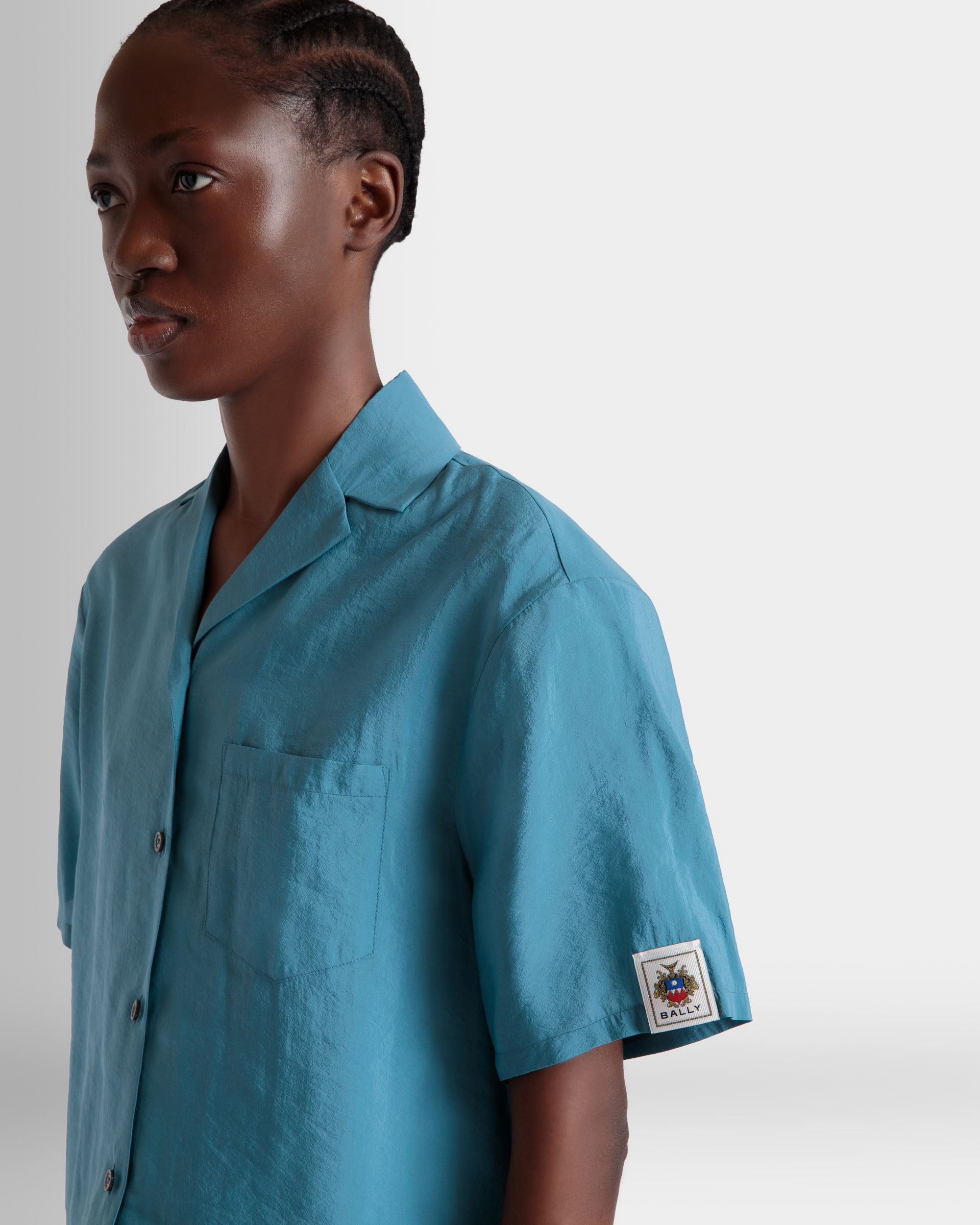 Camicia In Raso Medium Blue - Donna - Bally - 03