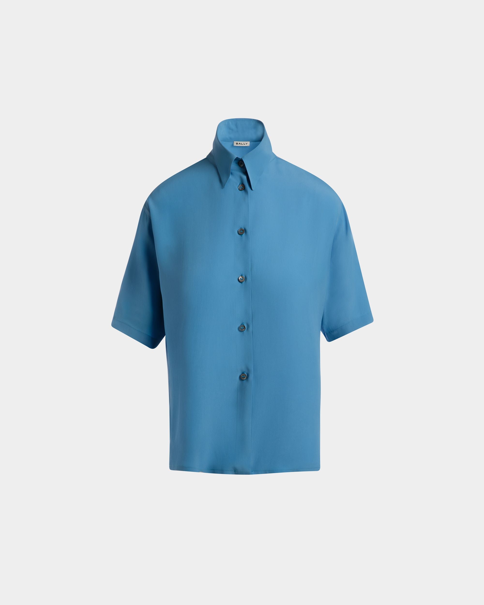 Camicia In Crêpe De Chine Medium Blue - Donna - Bally - 01