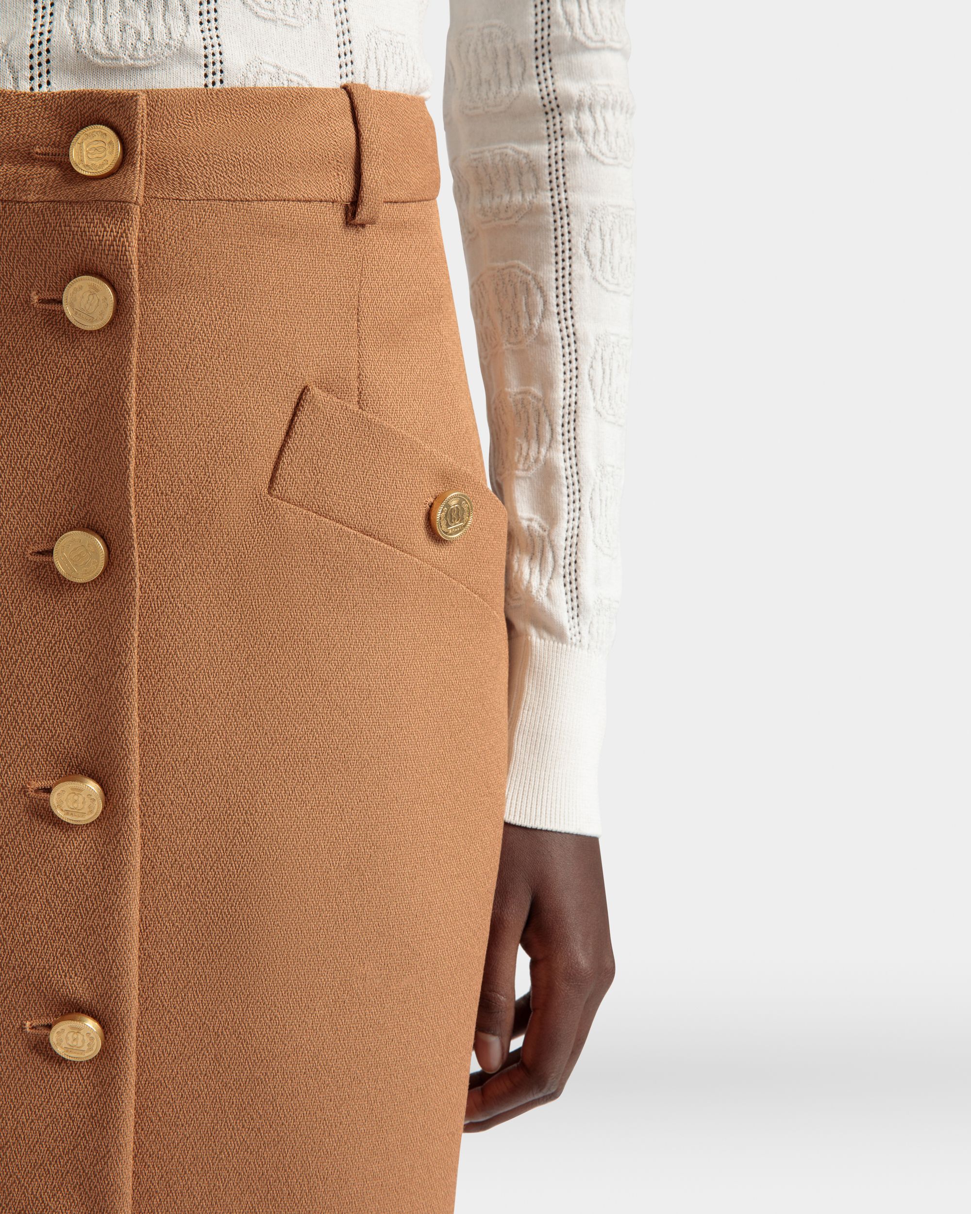 Gonna Longuette In Misto Lana Marrone - Donna - Bally - 04