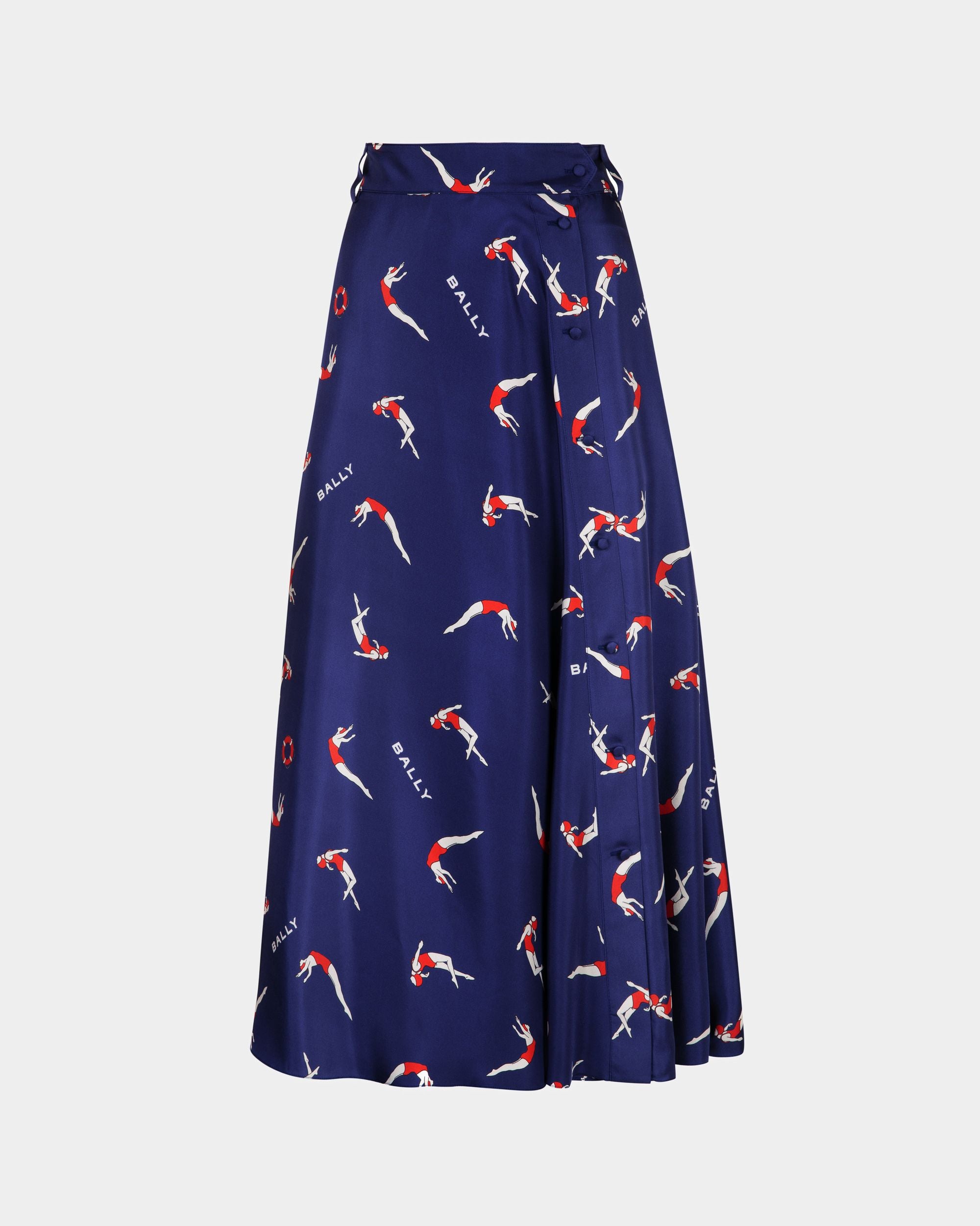 Gonna Longuette In Seta Con Stampa - Donna - Bally - 01