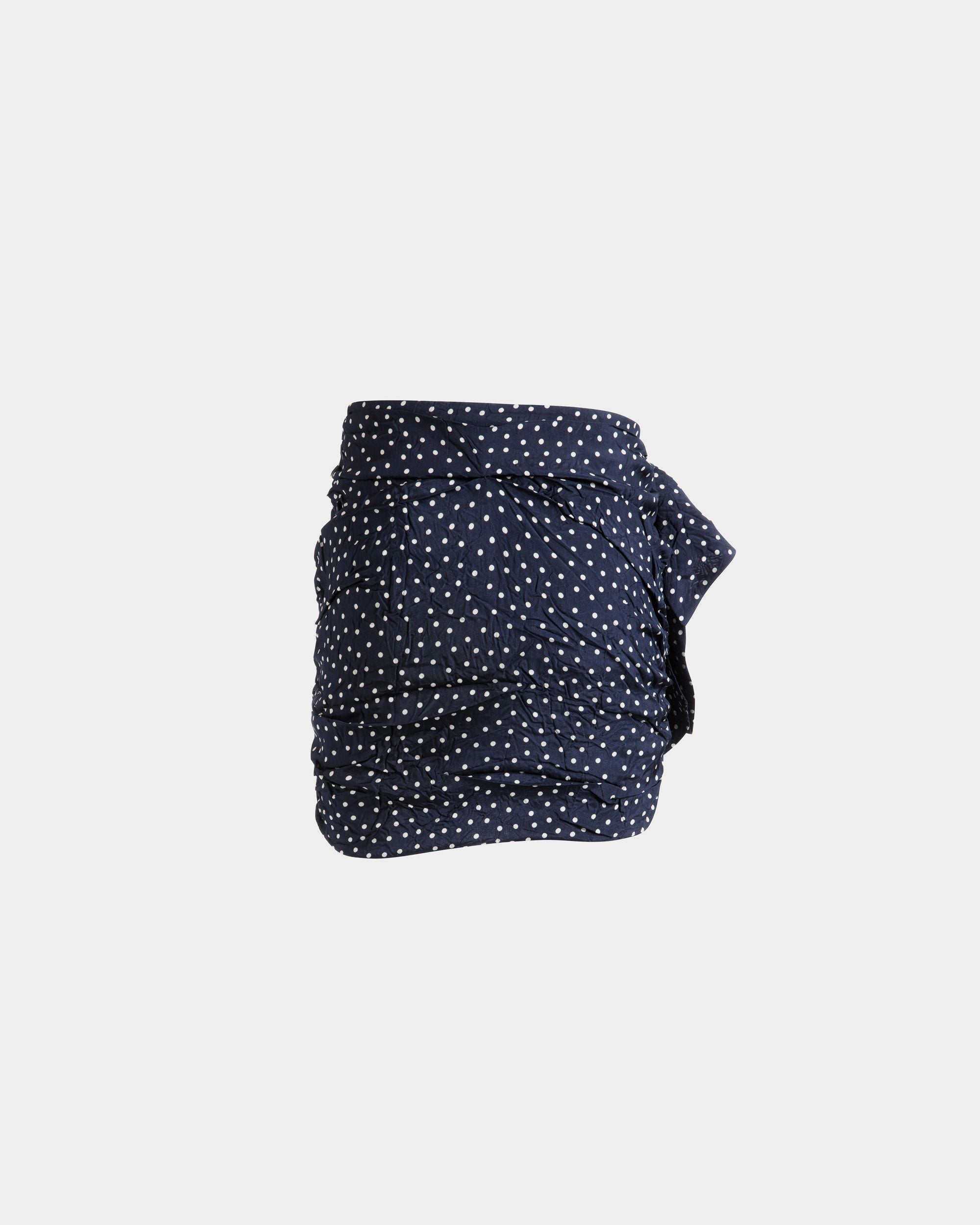 Minigonna In Popeline Fluido Con Stampa Polka Dots E Ruche - Donna - Bally - 07