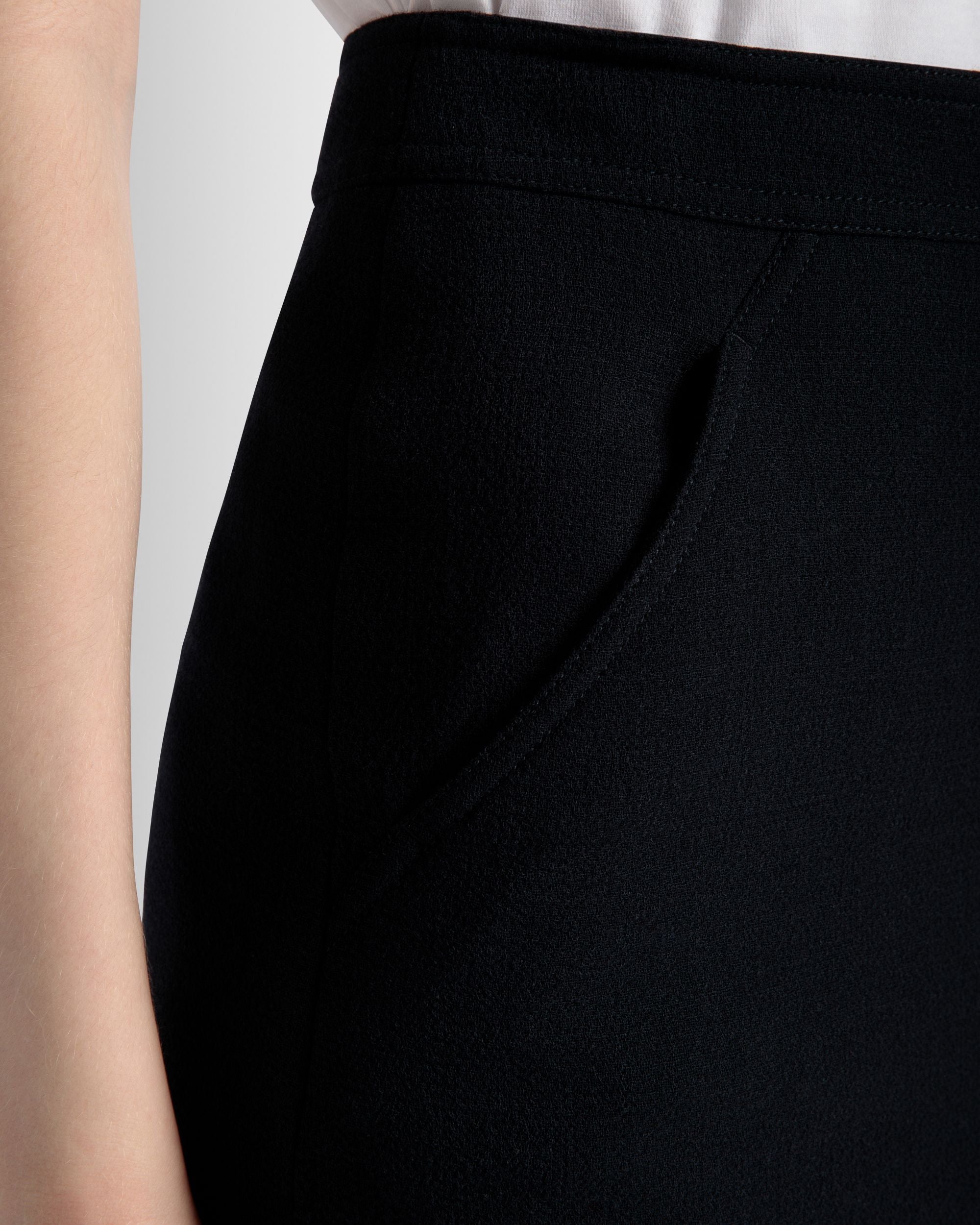 Gonna Longuette In Lana Navy Blue - Donna - Bally - 04