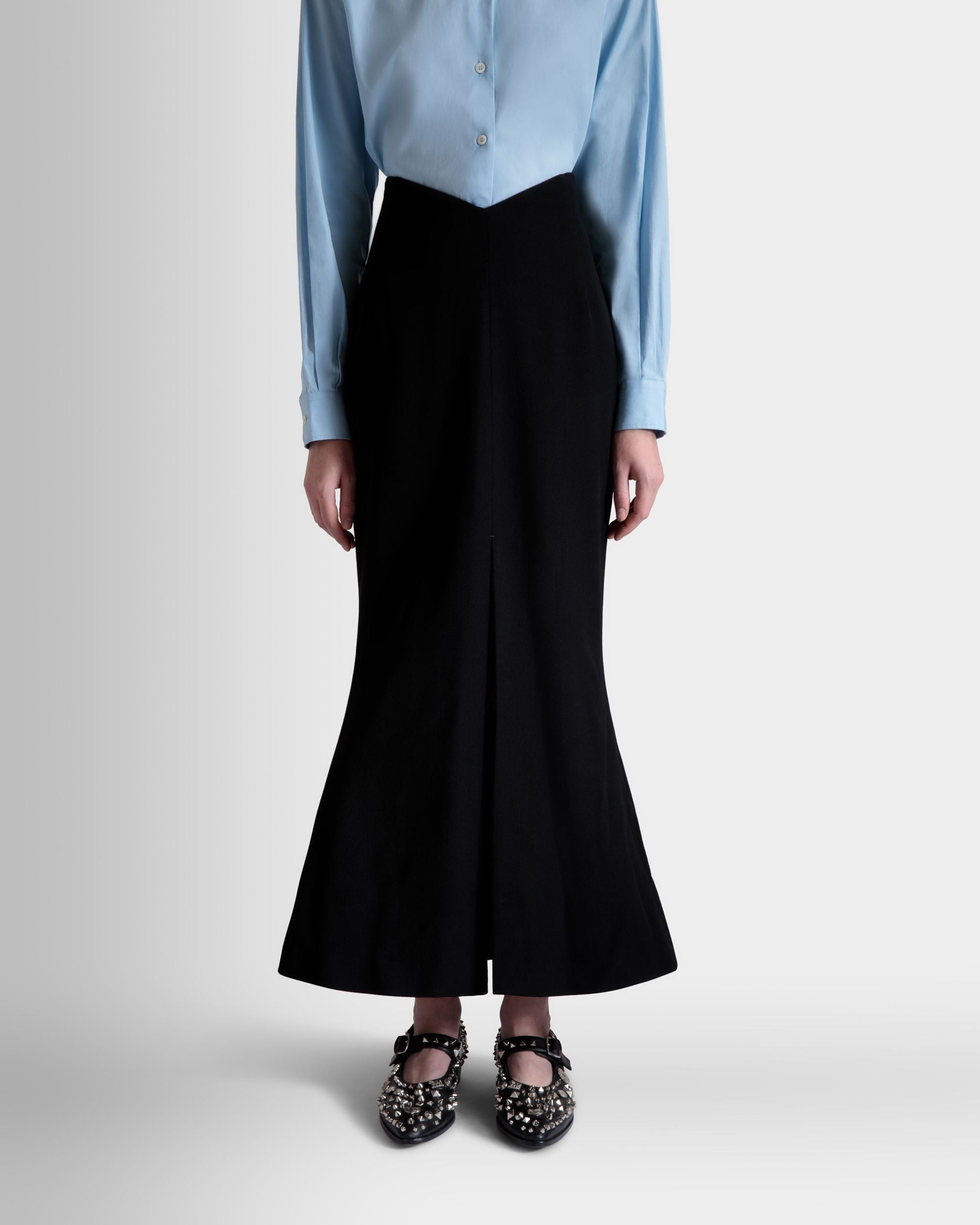 Long Skirt In Black Wool Blend - Donna - Bally - 03