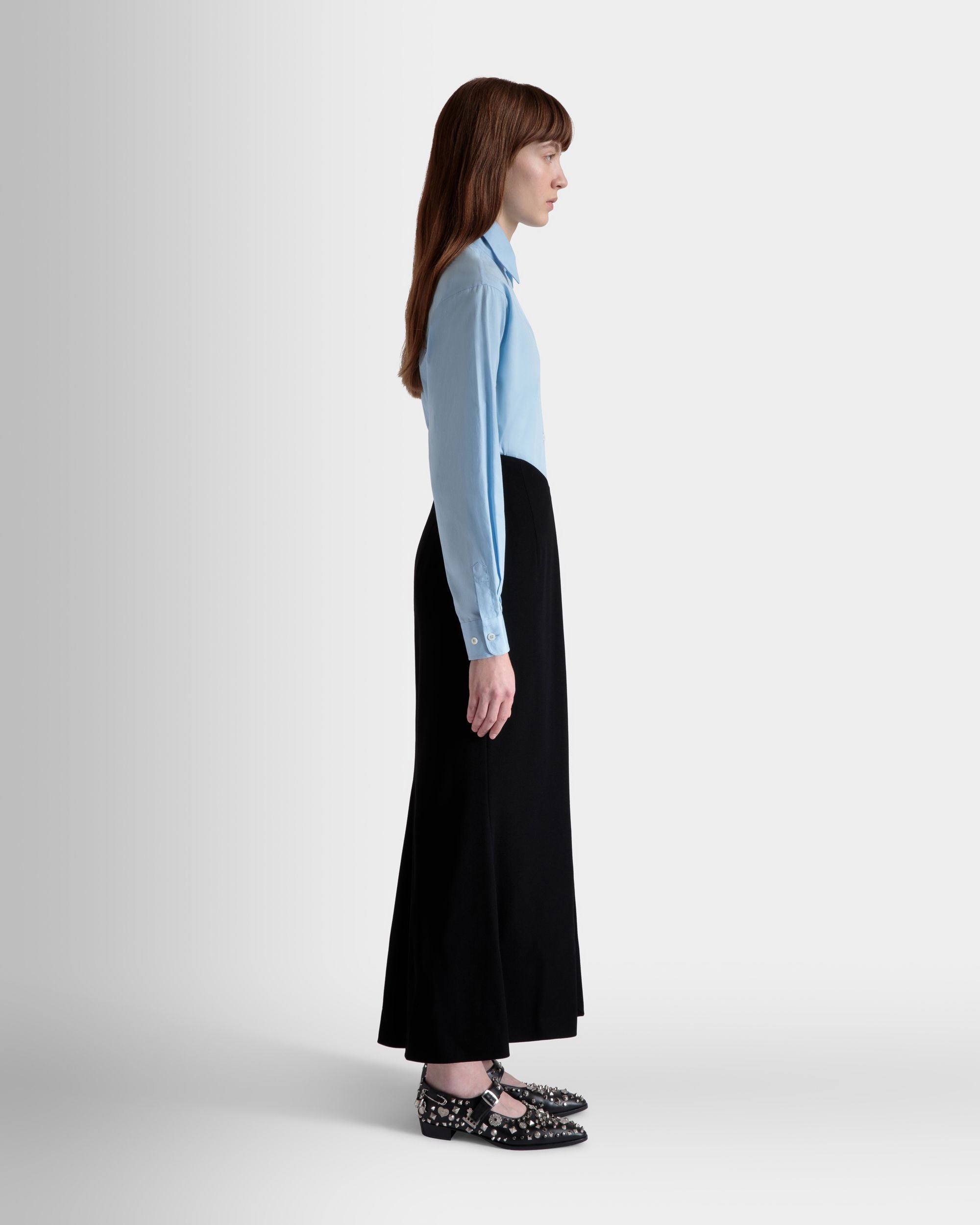Long Skirt In Black Wool Blend - Donna - Bally - 05