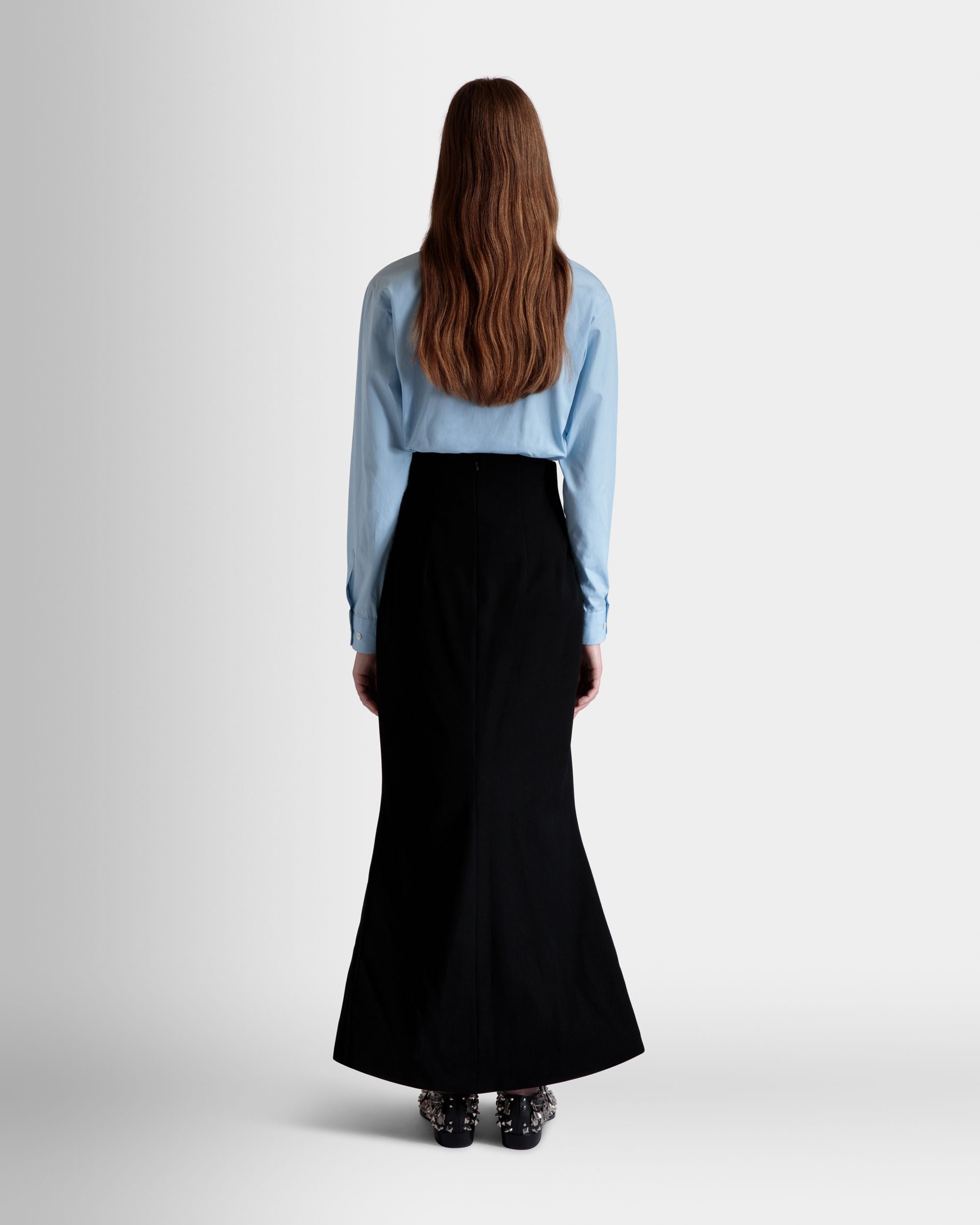 Long Skirt In Black Wool Blend - Donna - Bally - 06
