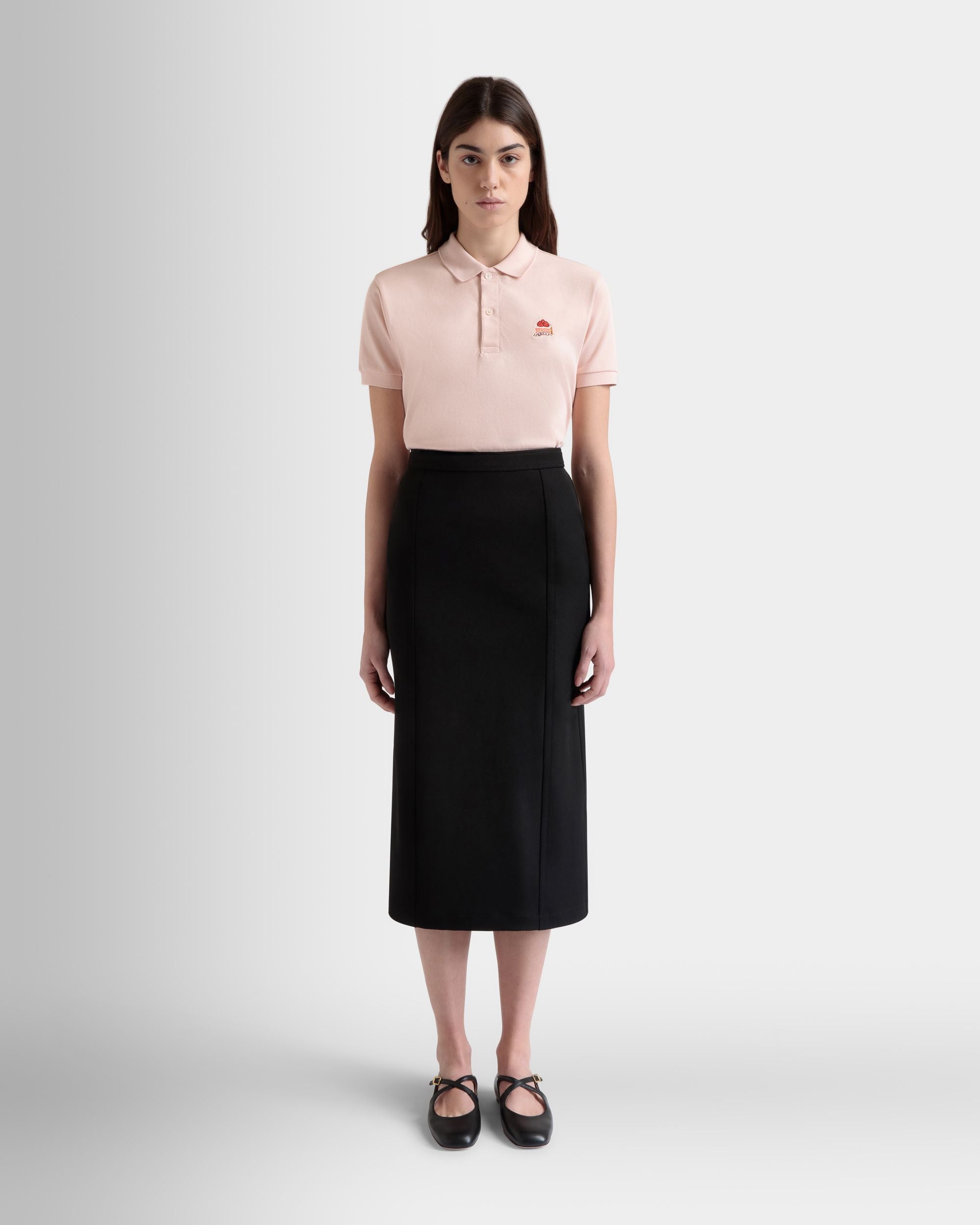 Gonna Midi In Gabardine Di Nylon Nera - Donna - Bally - 02