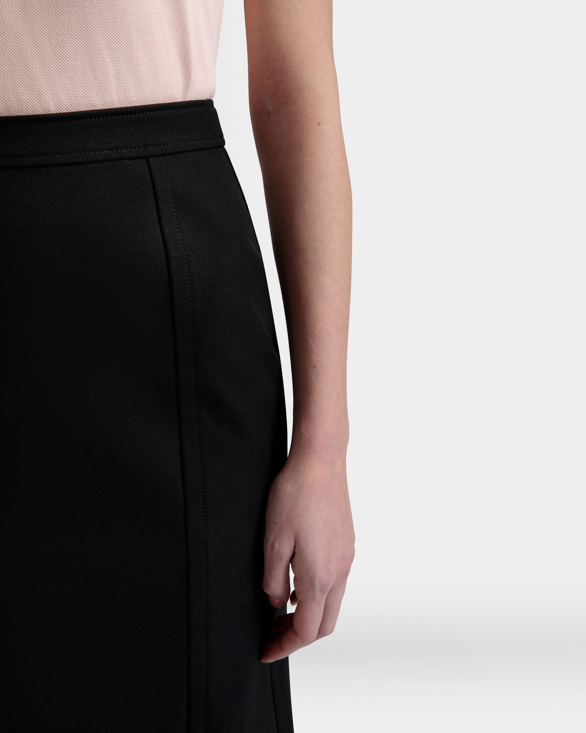 Gonna Midi In Gabardine Di Nylon Nera - Donna - Bally - 03