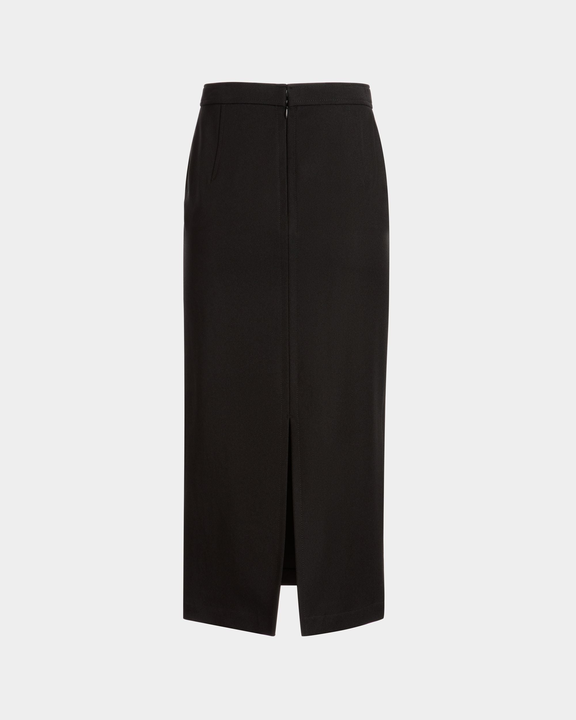 Gonna Midi In Gabardine Di Nylon Nera - Donna - Bally - 07