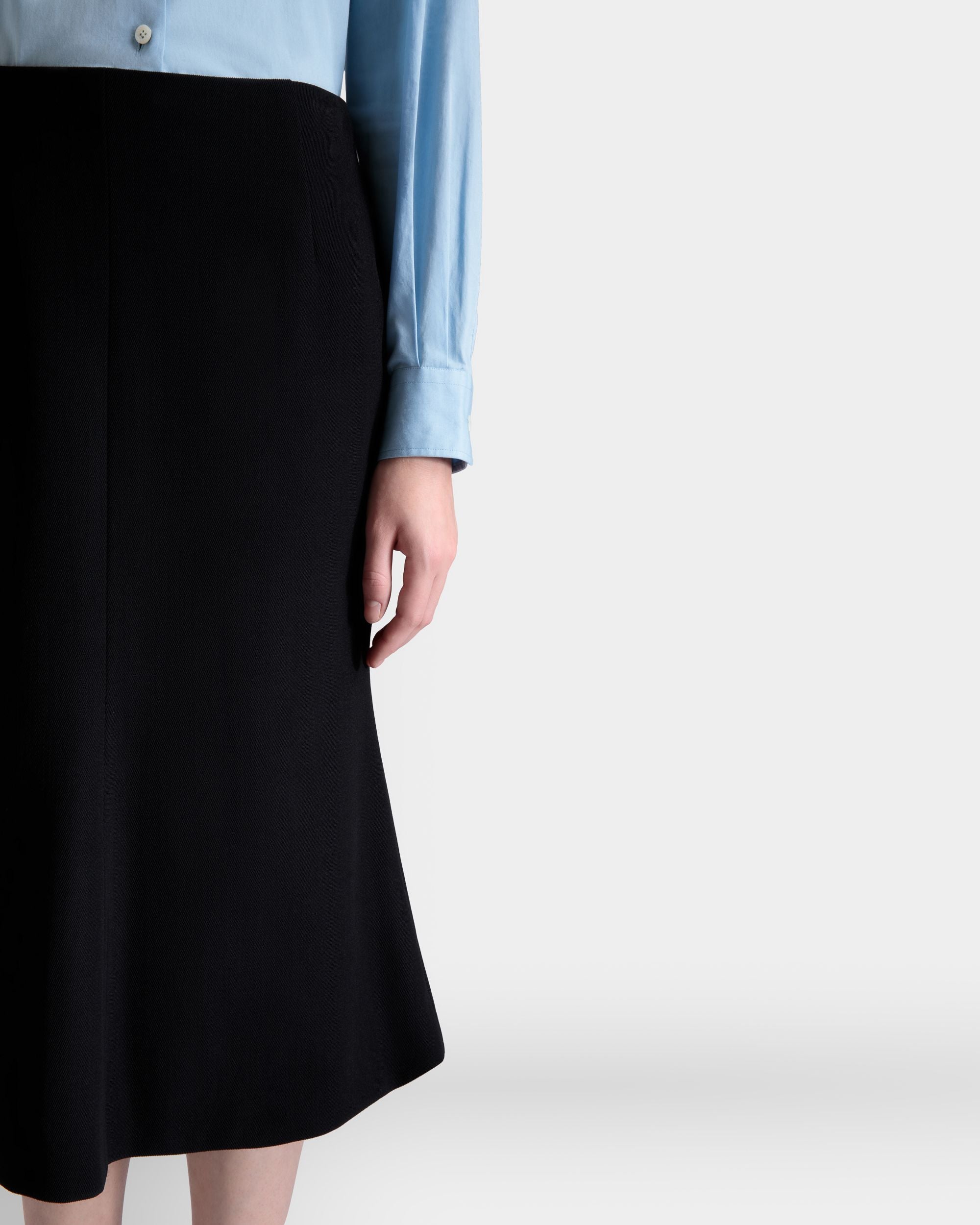 Gonna Midi In Misto Lana Nero - Donna - Bally - 08
