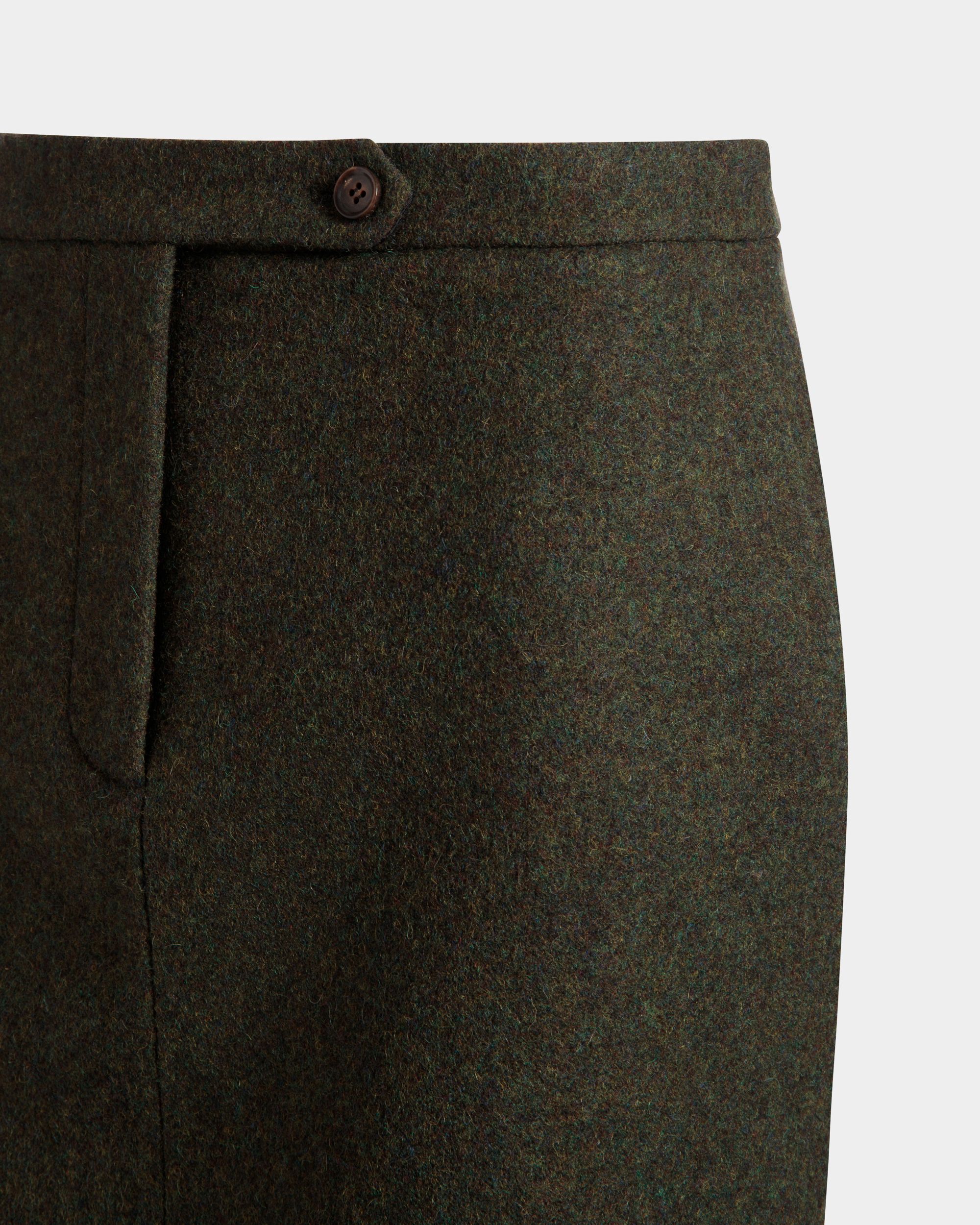 Minigonna In Lana Verde Scuro - Donna - Bally - 04
