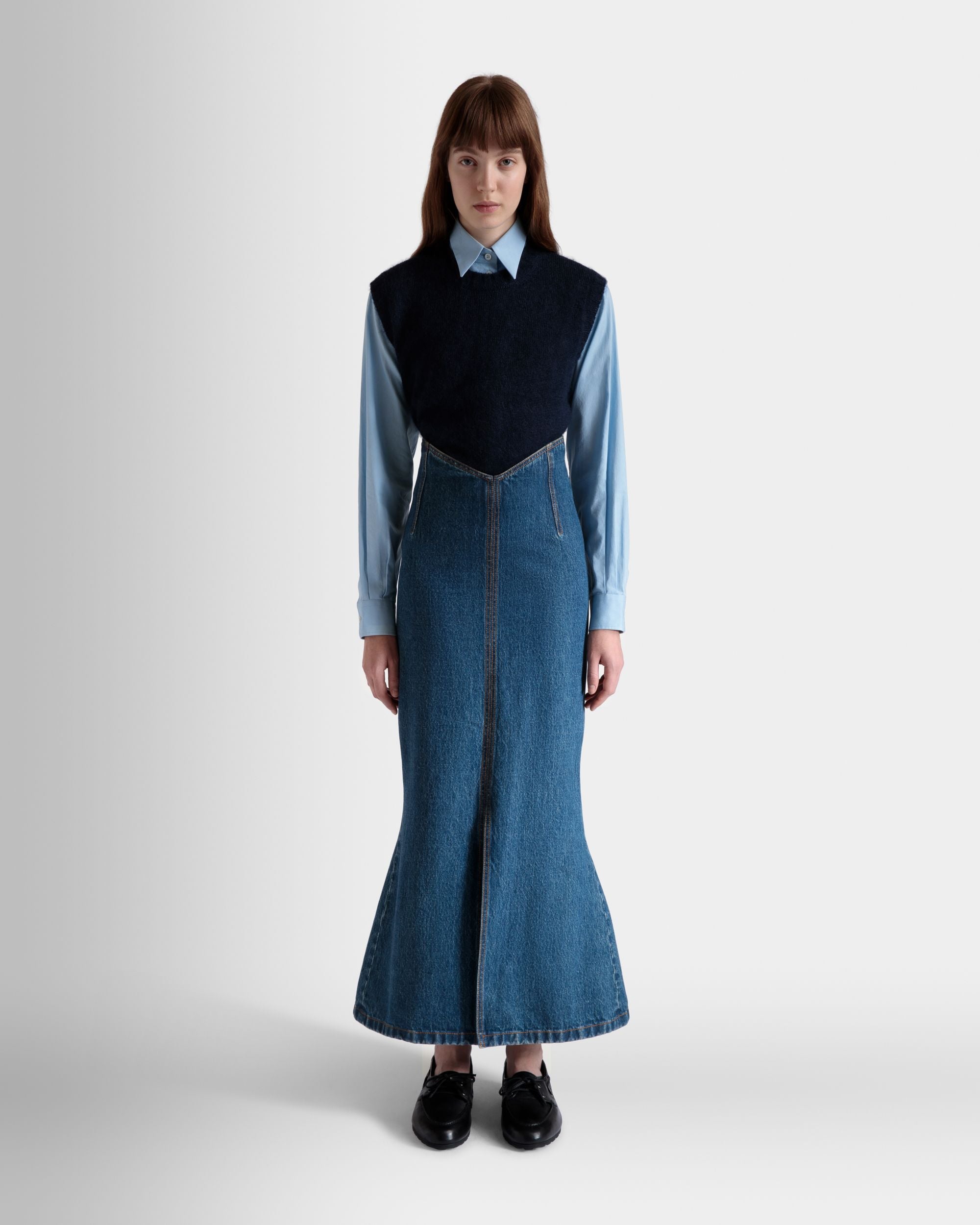 Gonna Lunga In Cotone Medium Blue - Donna - Bally - 02