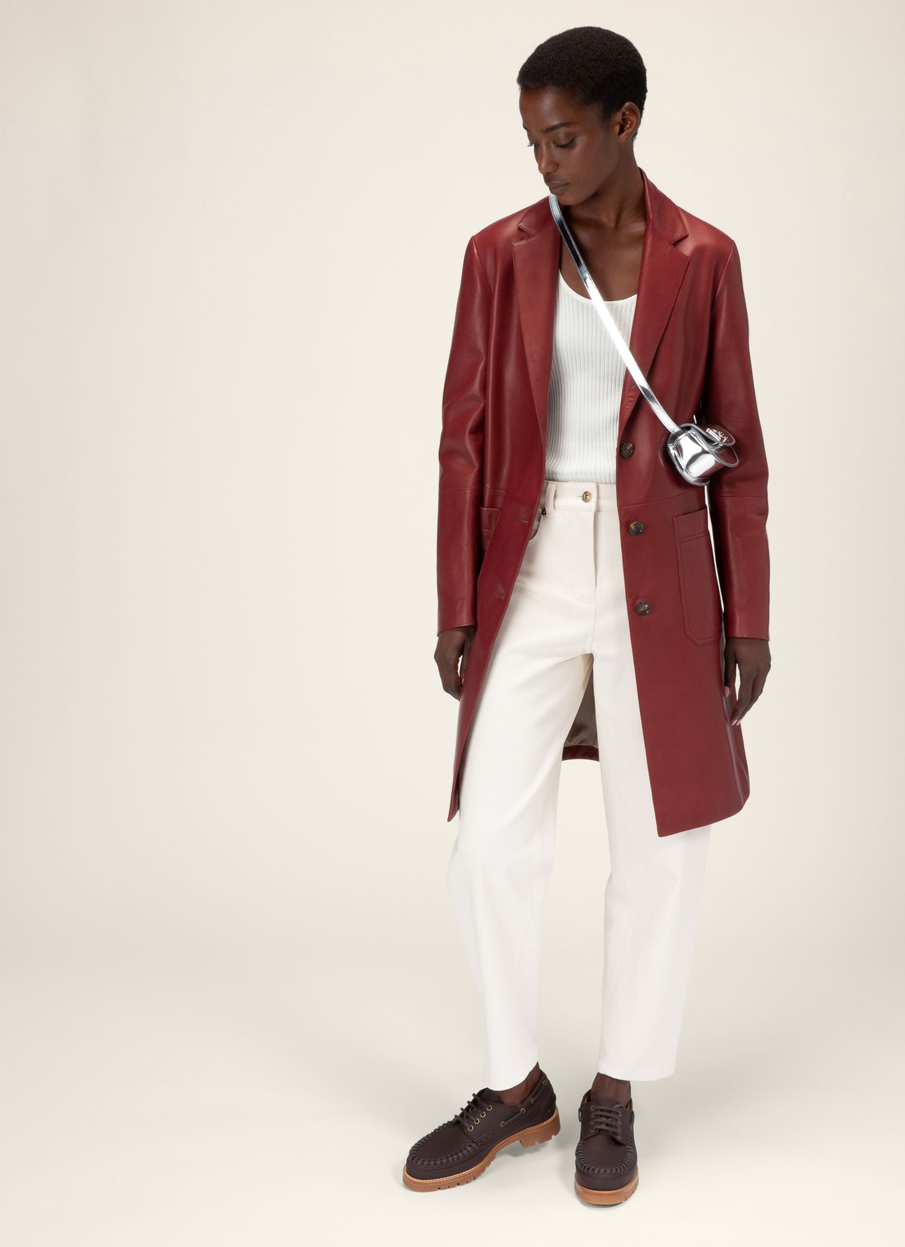 Pantaloni Denim In Misto Cotone Ed Elastan Colore Bone - Donna - Bally - 05
