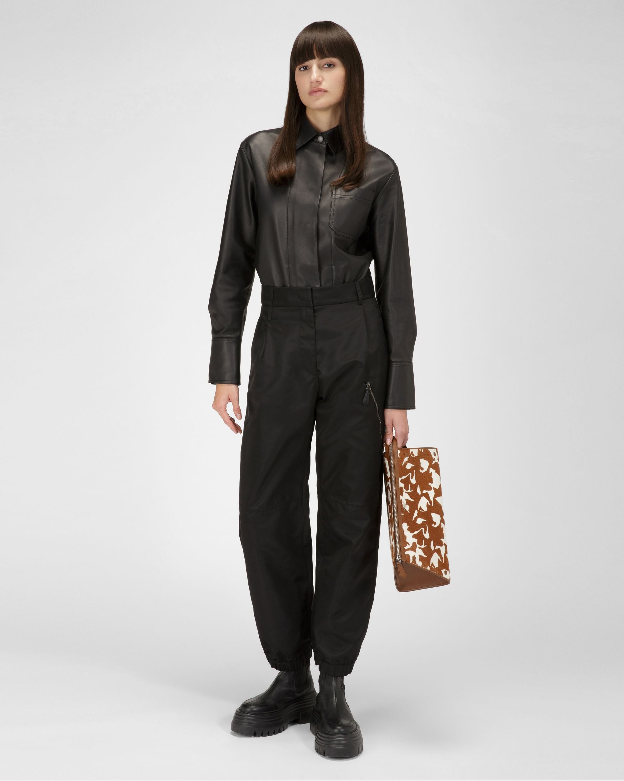 Pantaloni In Nylon Riciclato Neri - Donna - Bally - 05