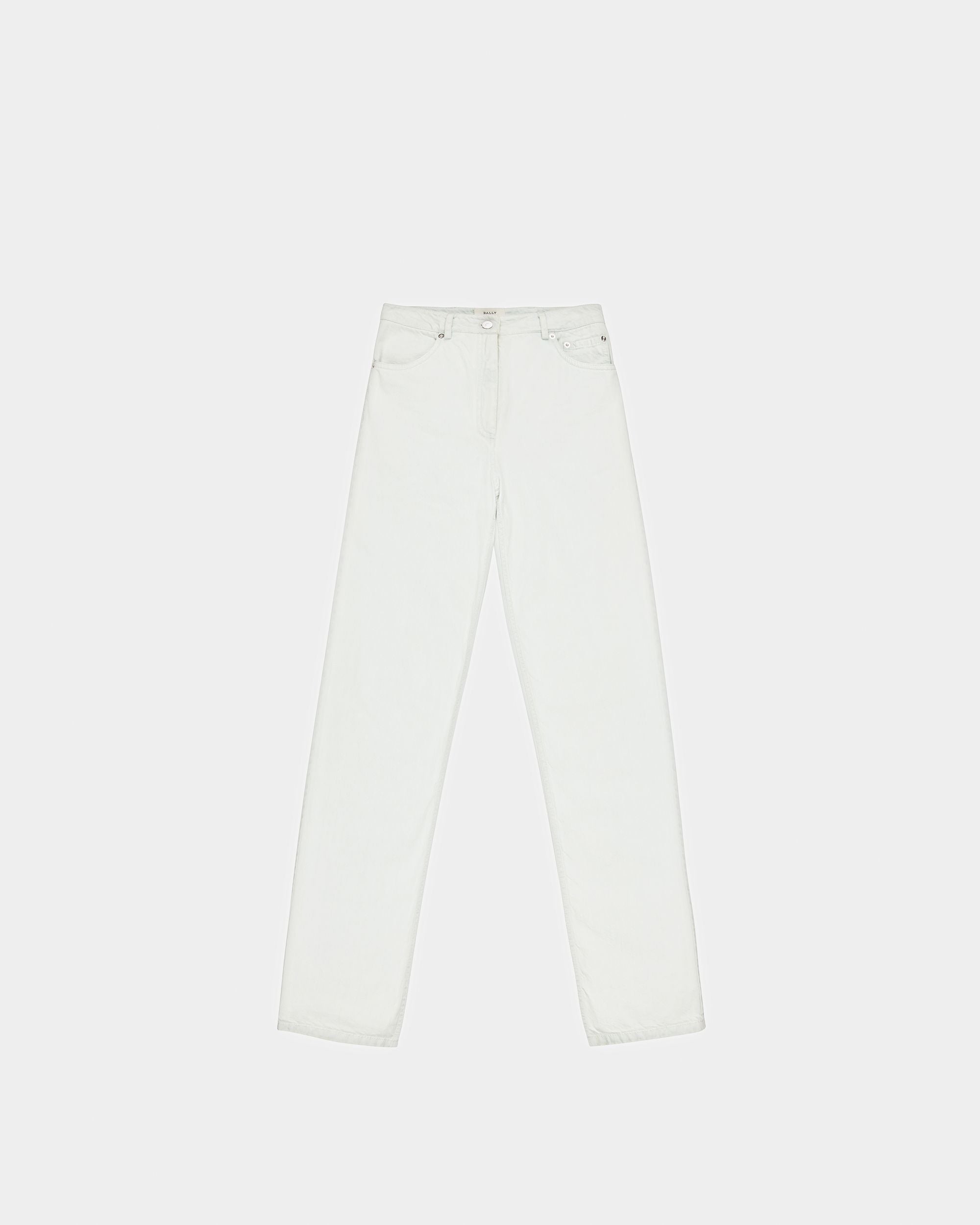 Pantalone Denim In Cotone Bianco Decolorato - Donna - Bally - 01