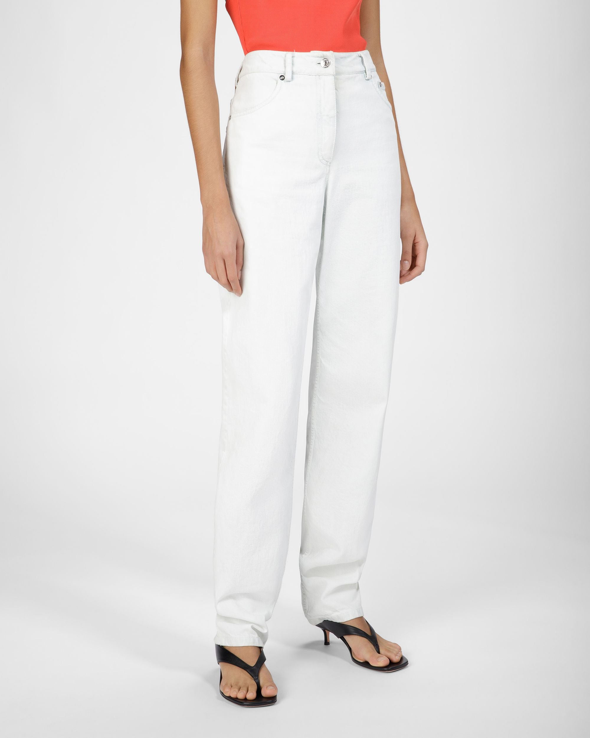 Pantalone Denim In Cotone Bianco Decolorato - Donna - Bally - 03