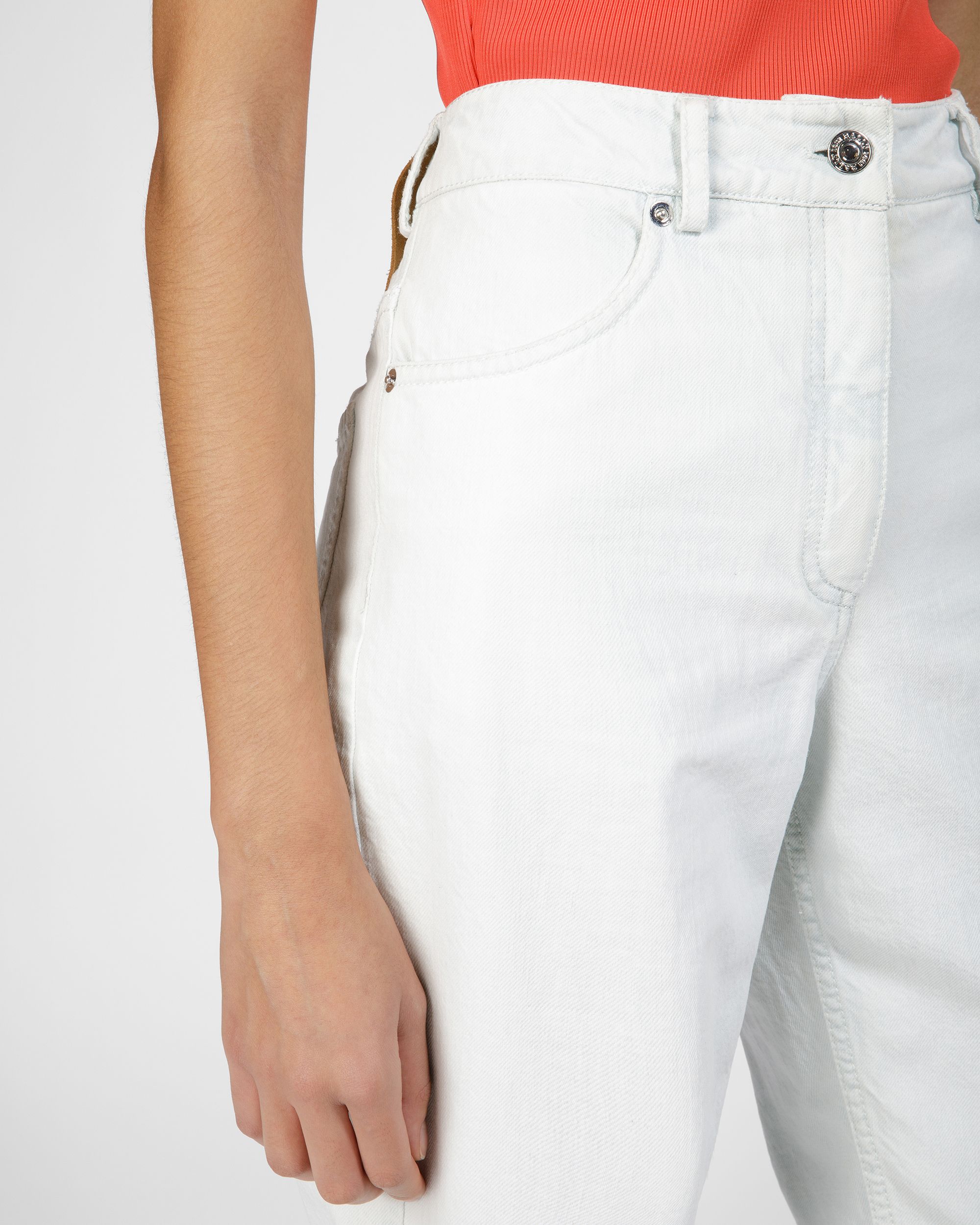 Pantalone Denim In Cotone Bianco Decolorato - Donna - Bally - 04