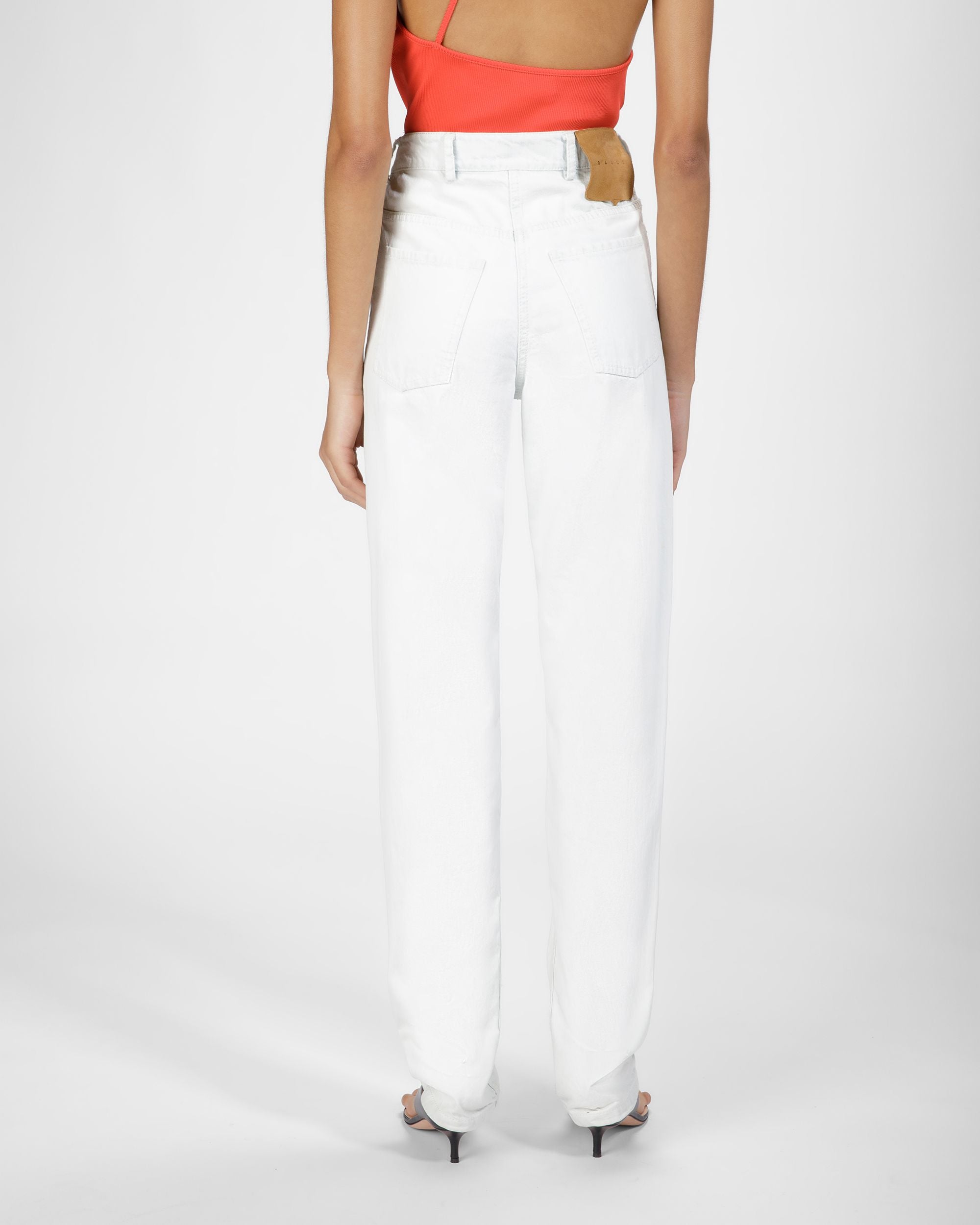 Pantalone Denim In Cotone Bianco Decolorato - Donna - Bally - 05