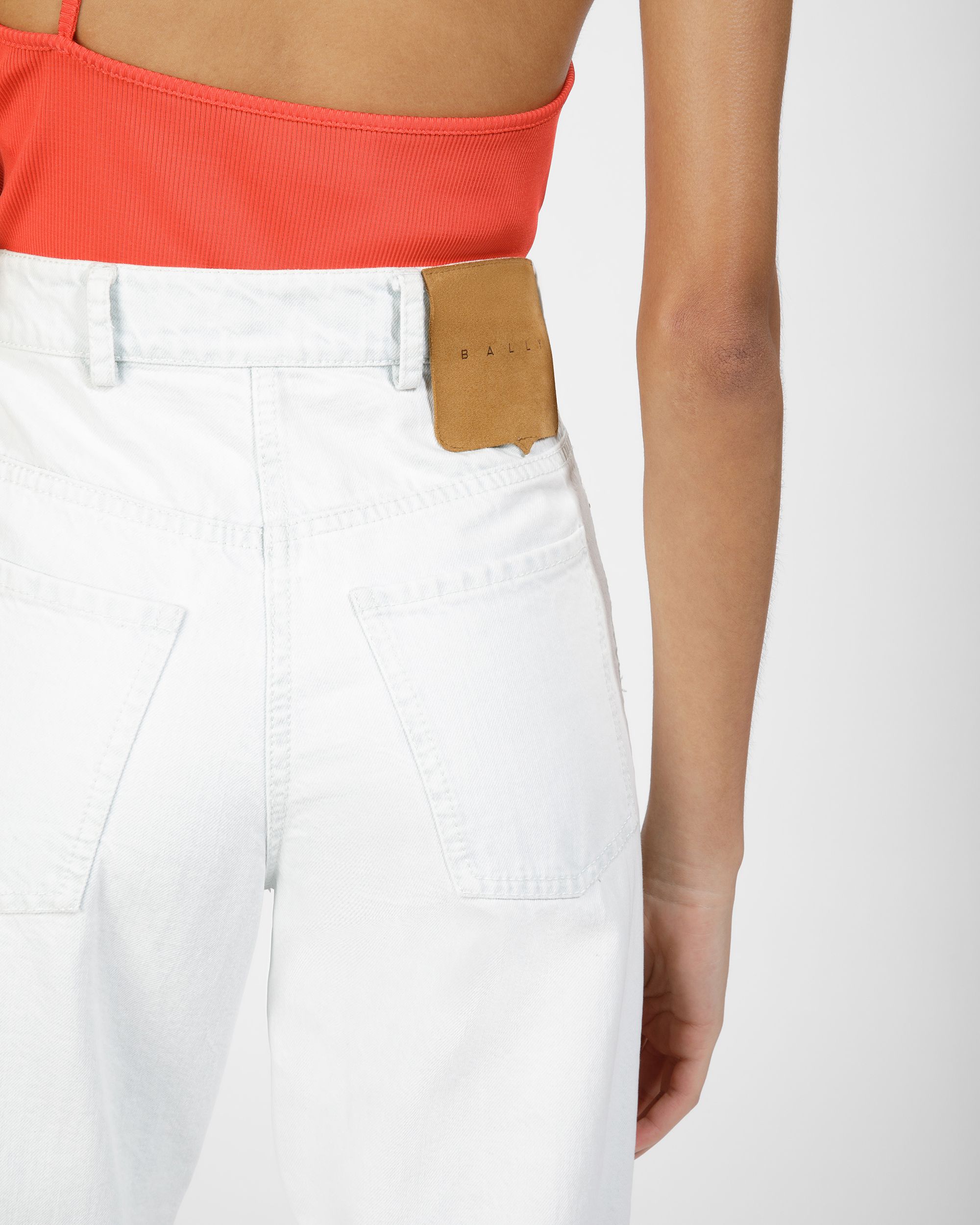 Pantalone Denim In Cotone Bianco Decolorato - Donna - Bally - 06