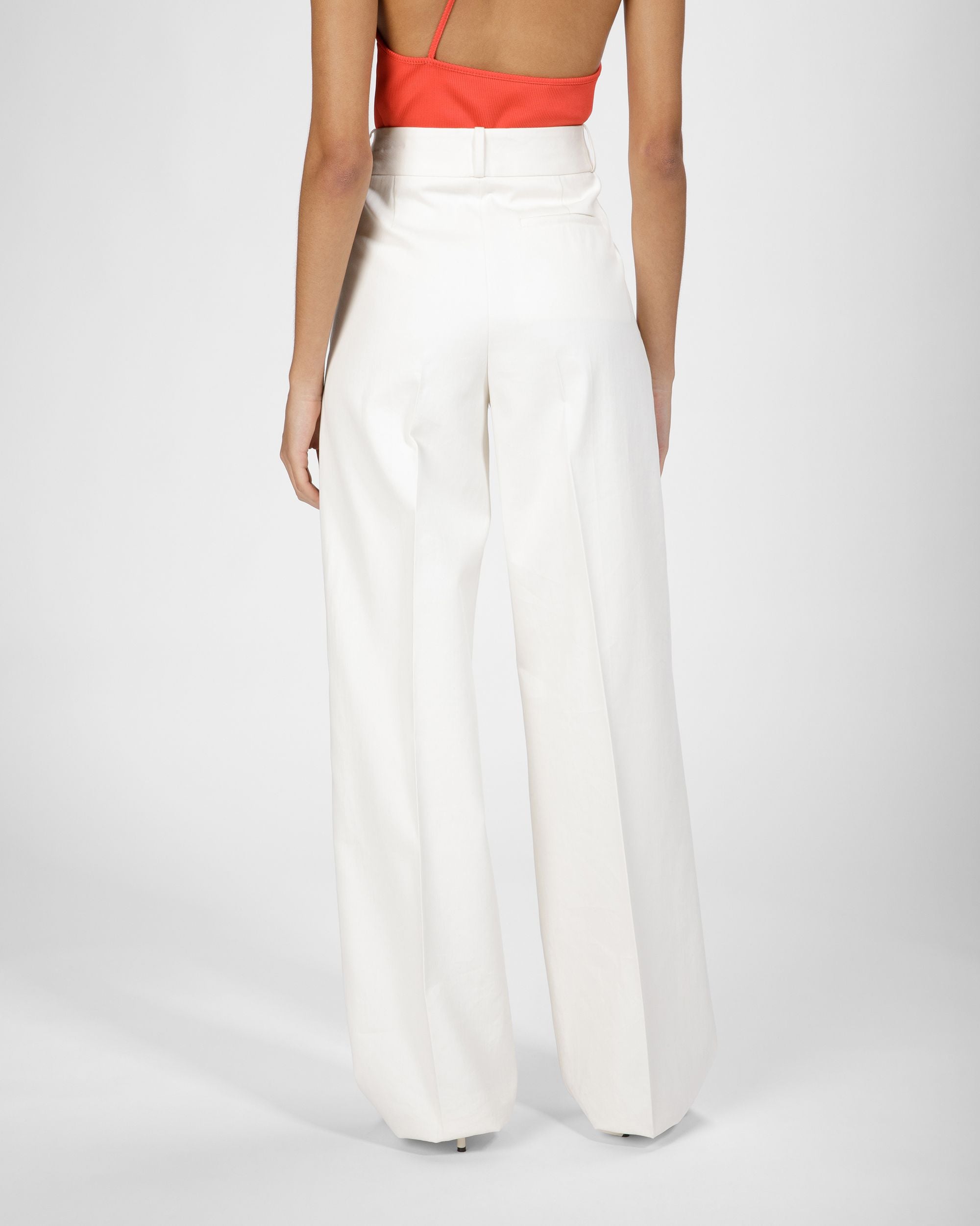 Pantalone A Gamba Dritta In Misto Cotone Avorio - Donna - Bally - 02