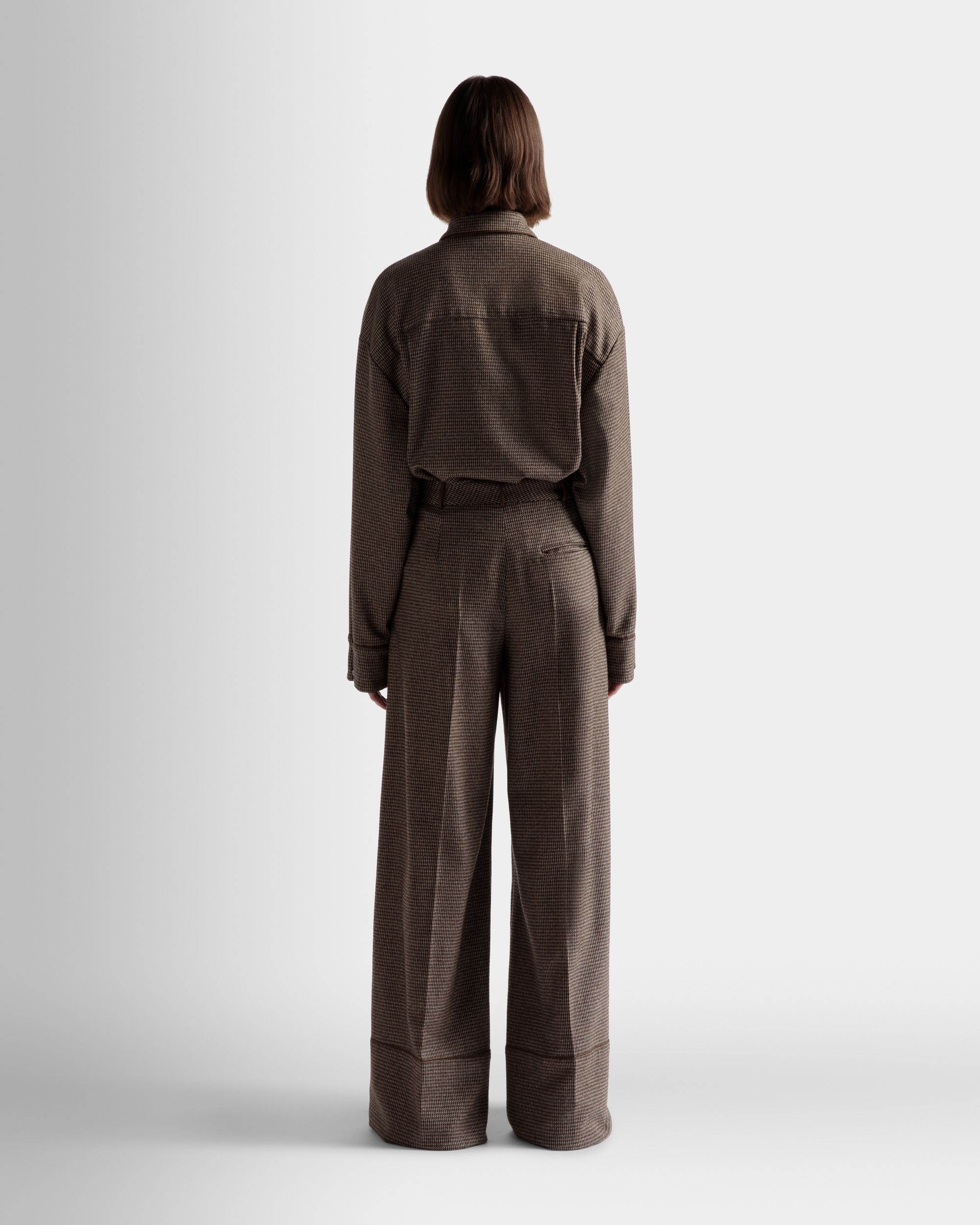 Pantalone Pied-De-Poule In Lana Ocra - Donna - Bally - 06
