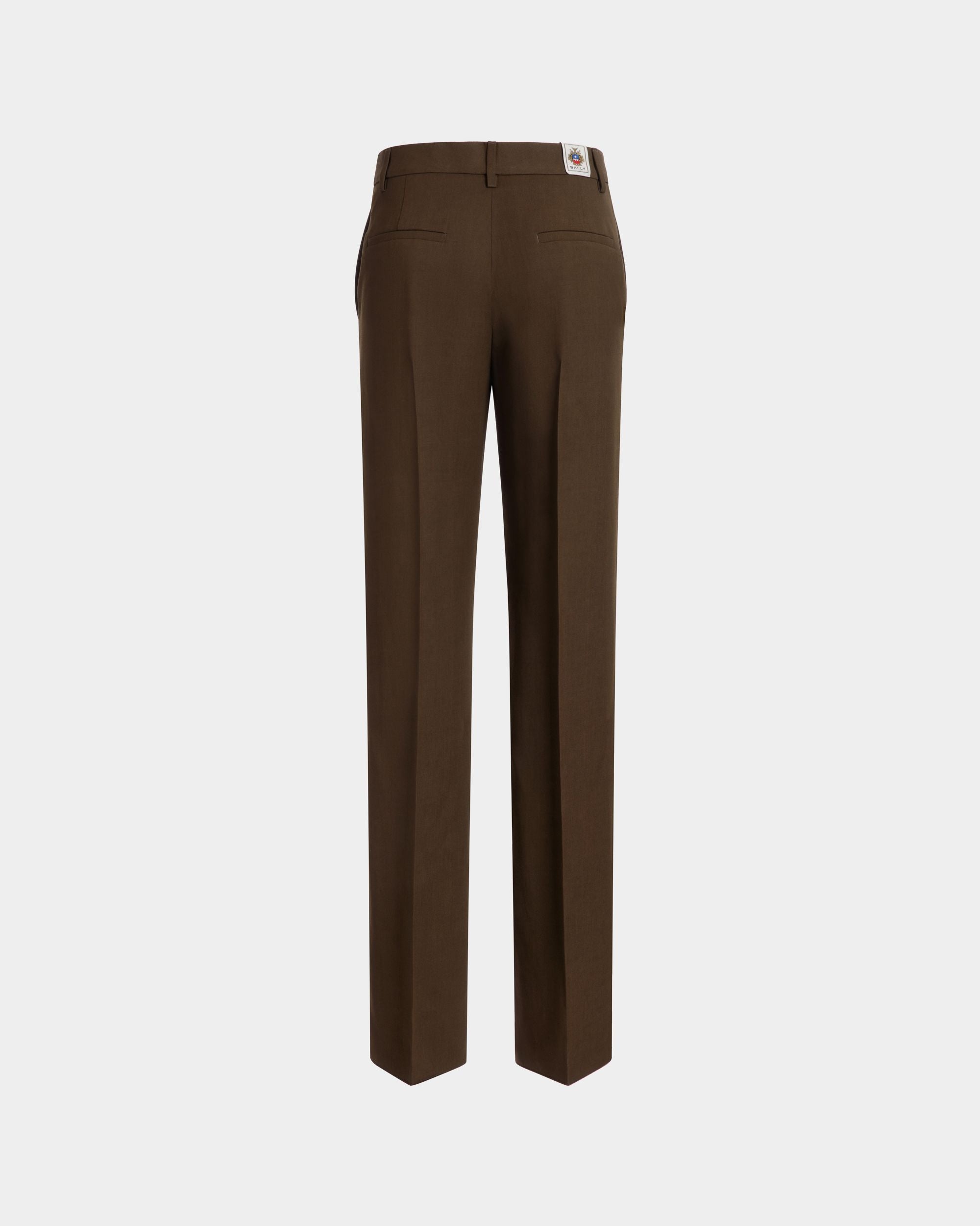 Pantalone A Gamba Dritta In Gabardina Fluida Military Green - Donna - Bally - 06