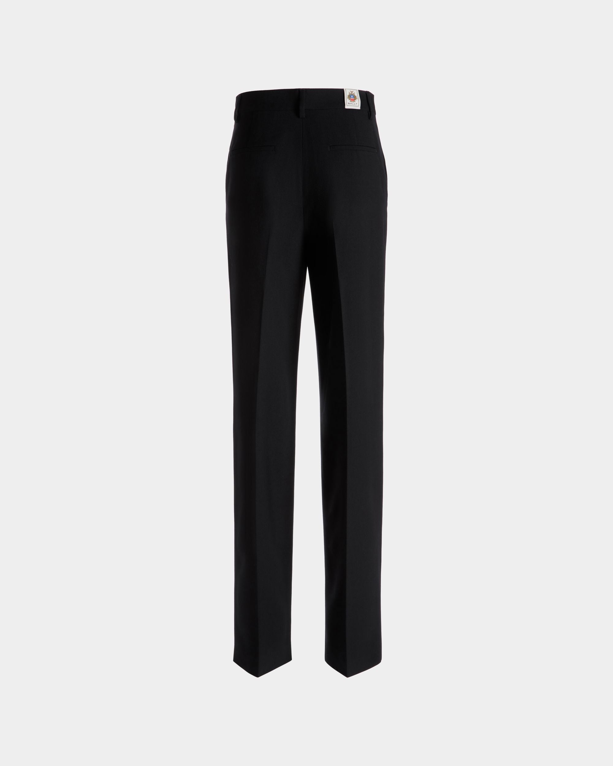 Pantalone A Gamba Dritta In Misto Lana Nero - Donna - Bally - 03