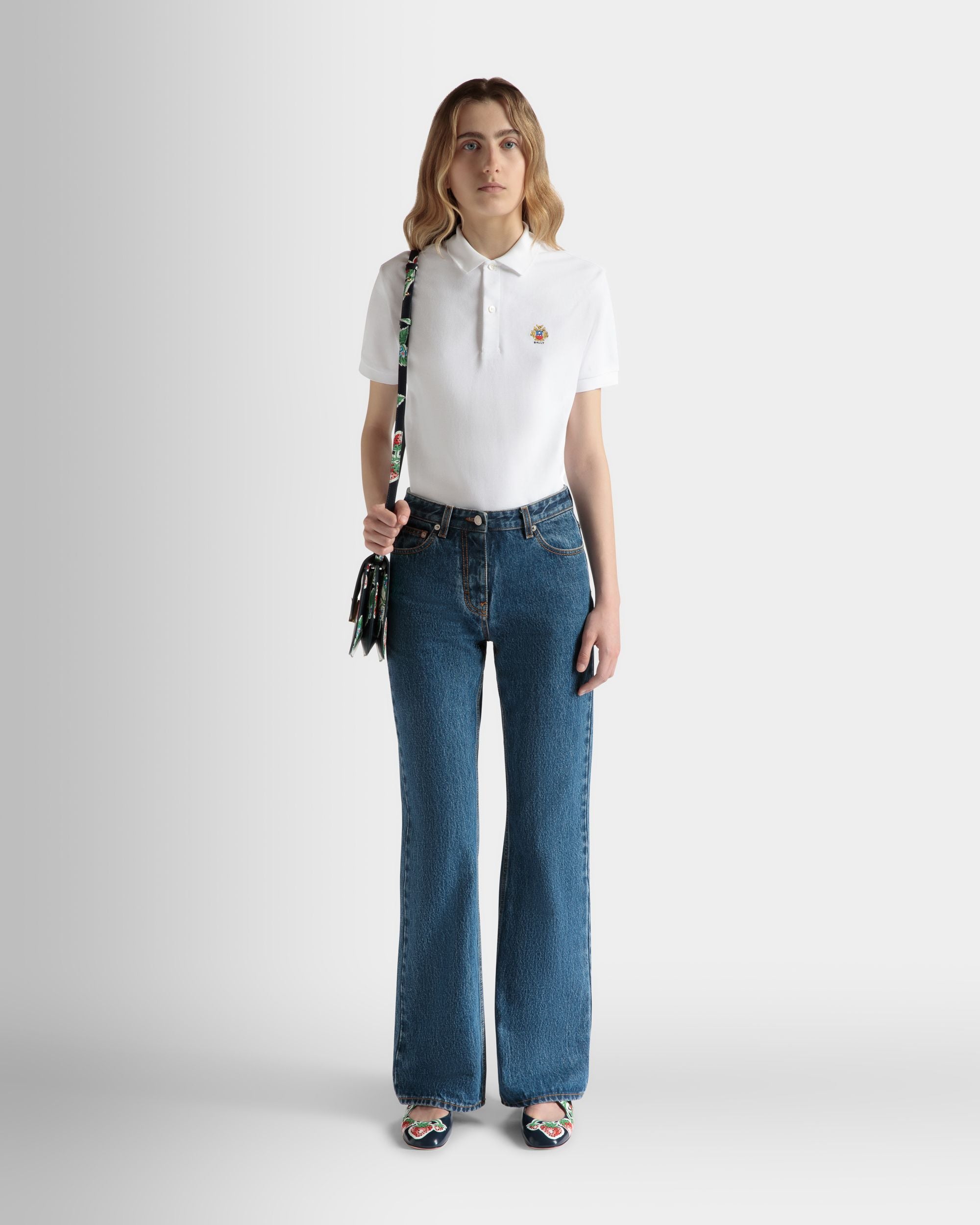 Pantalone Svasato In Cotone Denim Medium Blue - Donna - Bally - 02