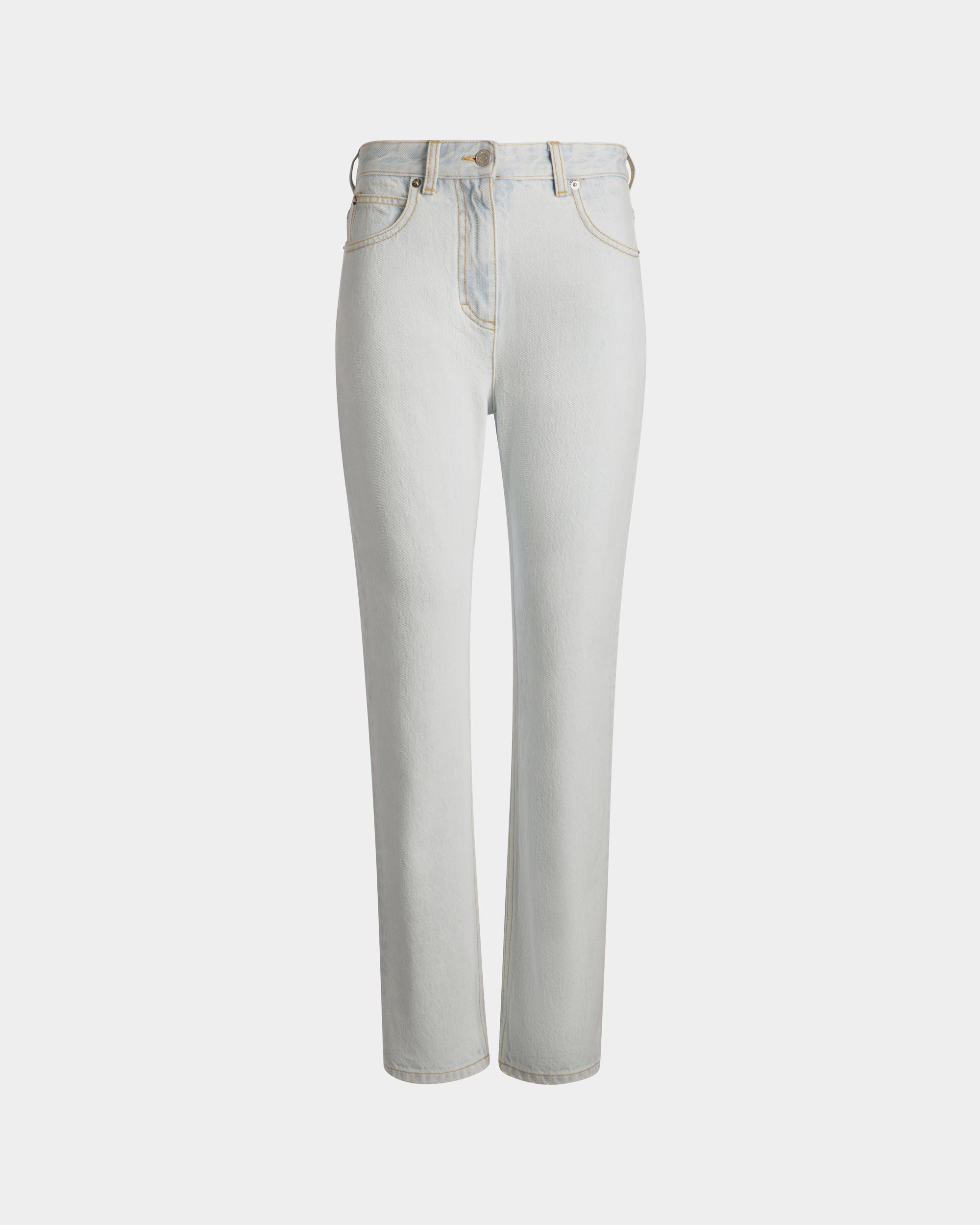 Pantalone In Cotone Denim Light Blue - Donna - Bally - 01