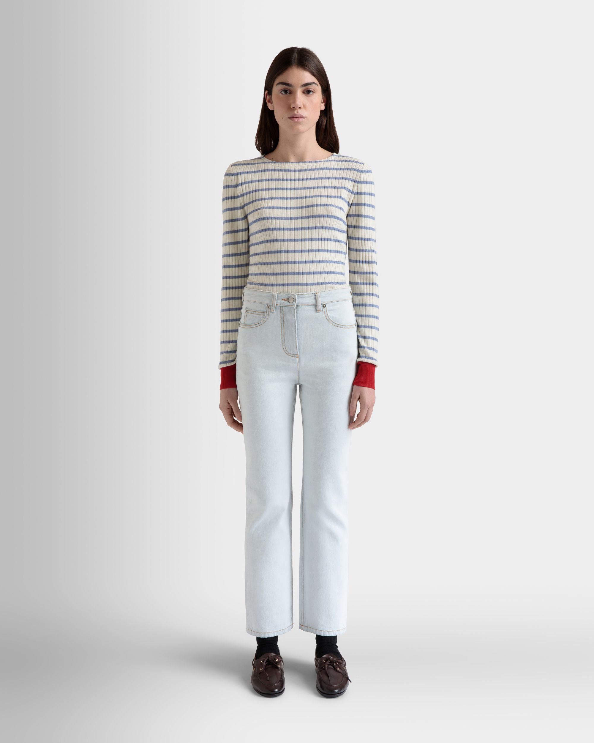 Pantalone In Cotone Denim Light Blue - Donna - Bally - 02