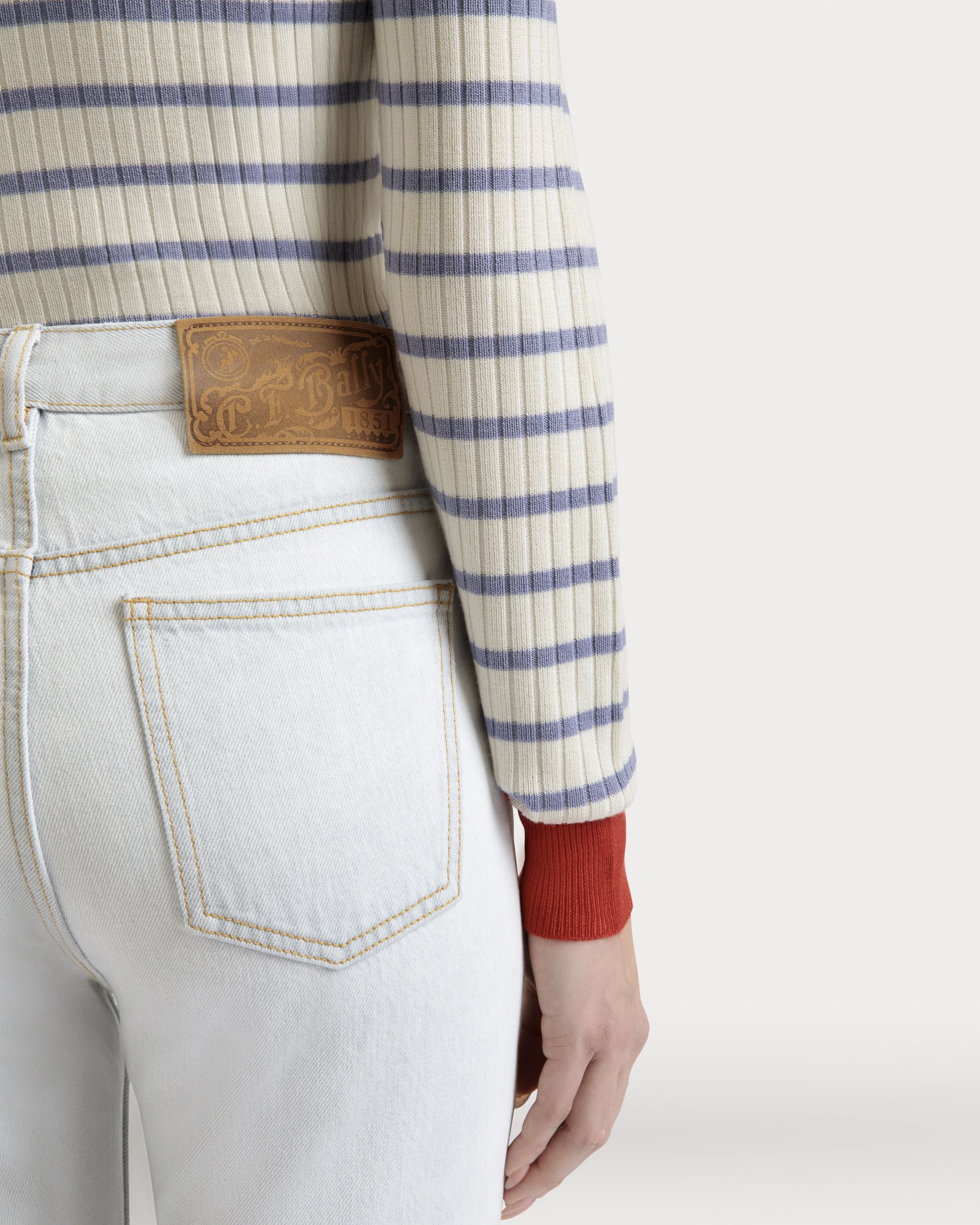 Pantalone In Cotone Denim Light Blue - Donna - Bally - 03