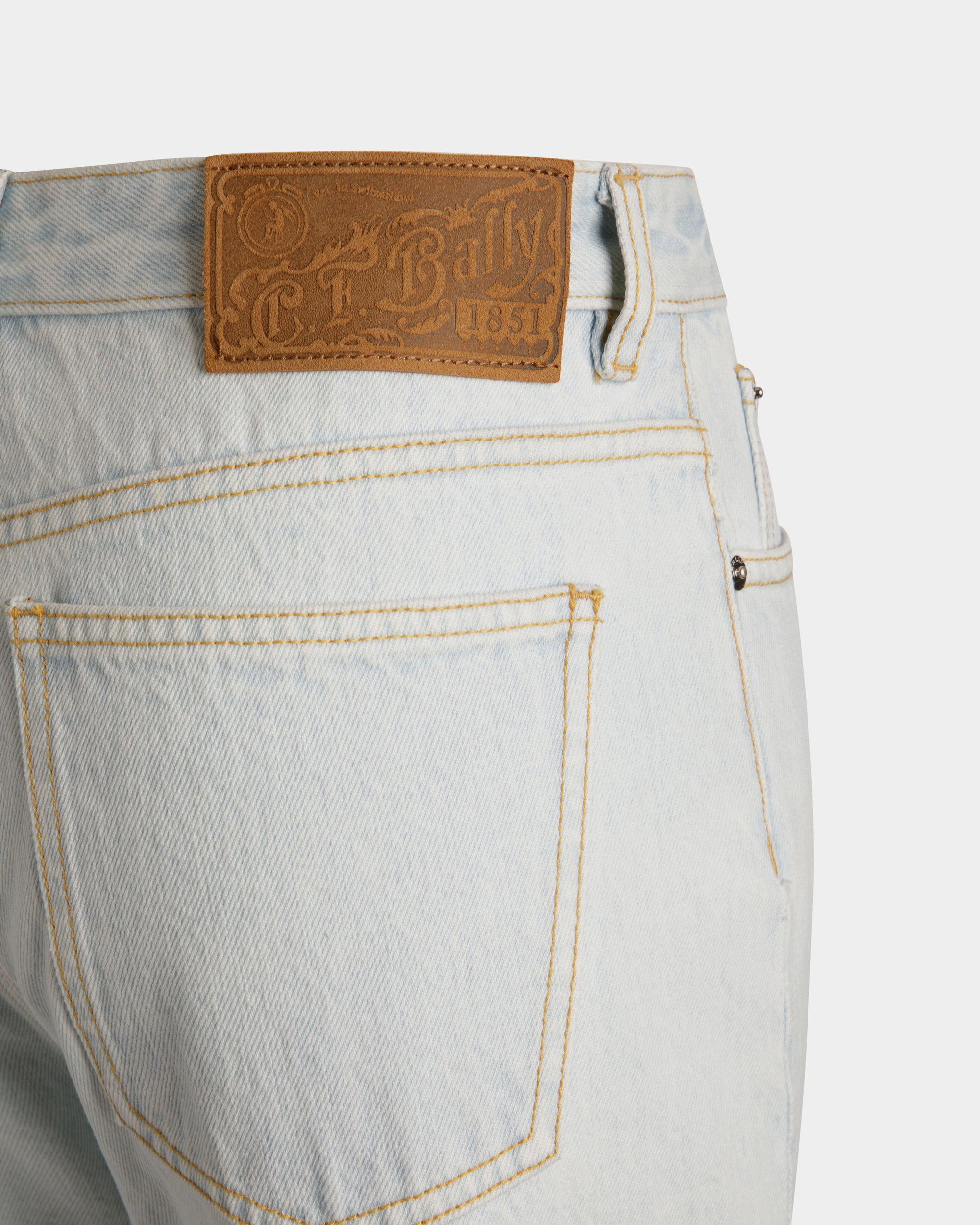 Pantalone In Cotone Denim Light Blue - Donna - Bally - 04