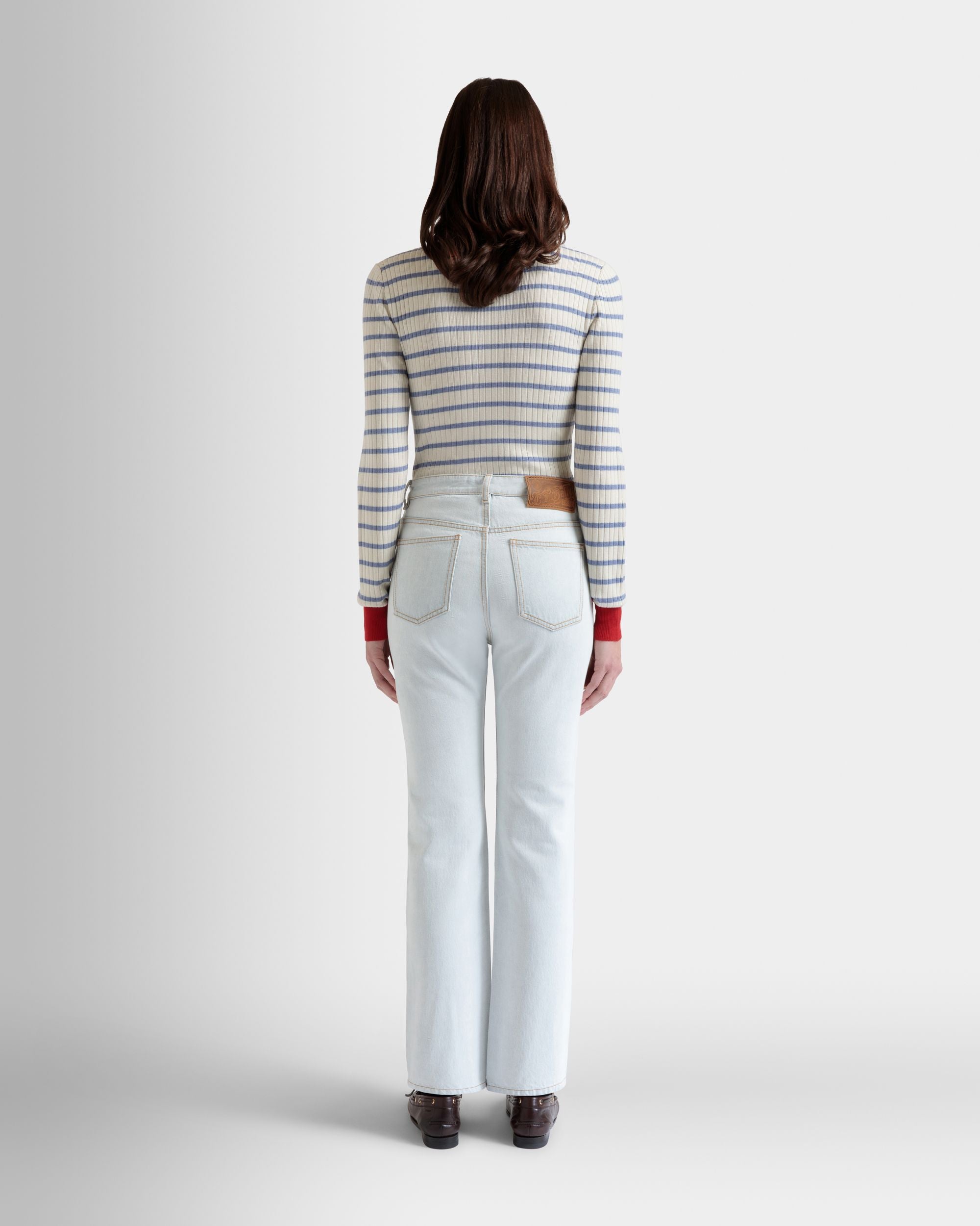 Pantalone In Cotone Denim Light Blue - Donna - Bally - 06