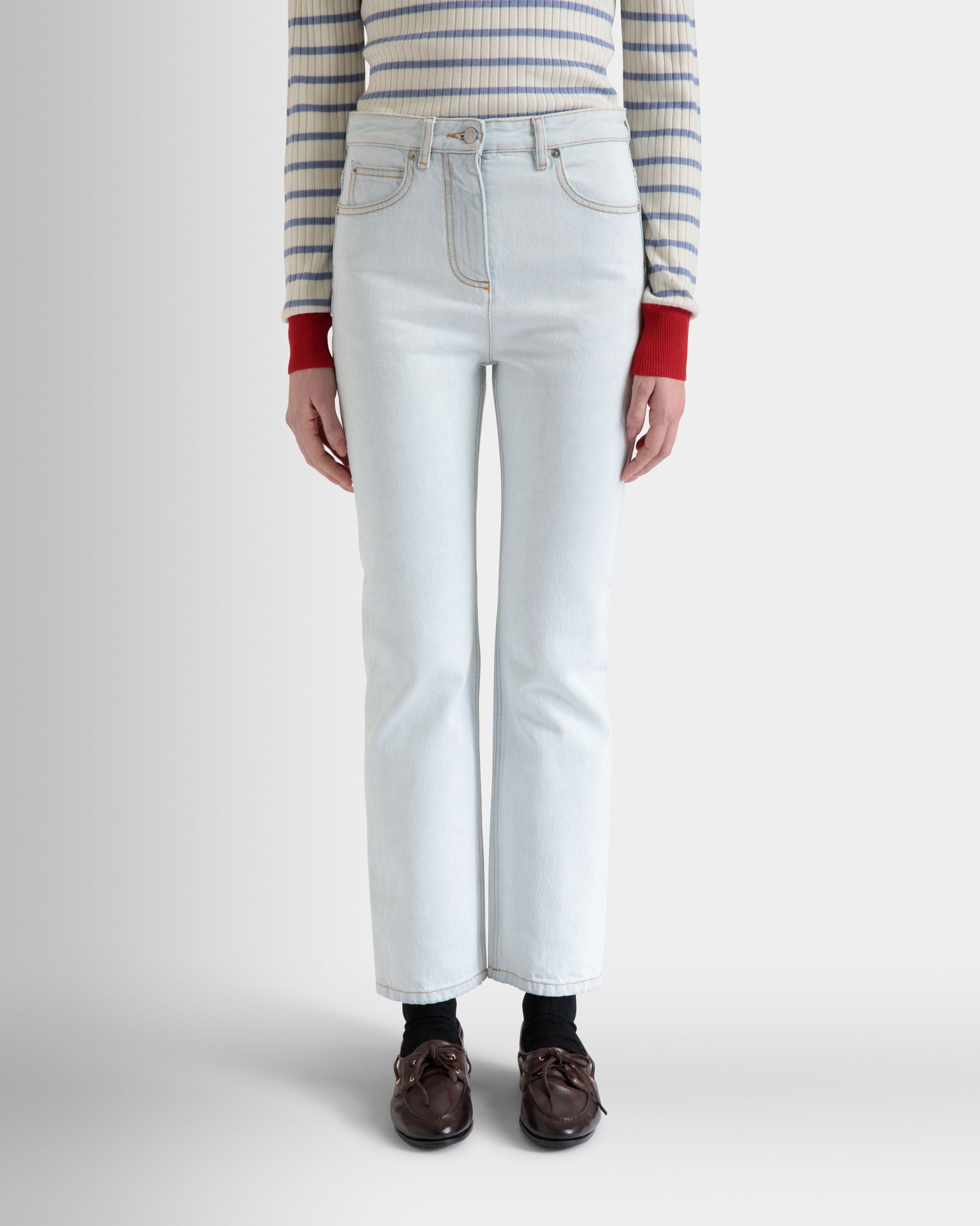 Pantalone In Cotone Denim Light Blue - Donna - Bally - 08