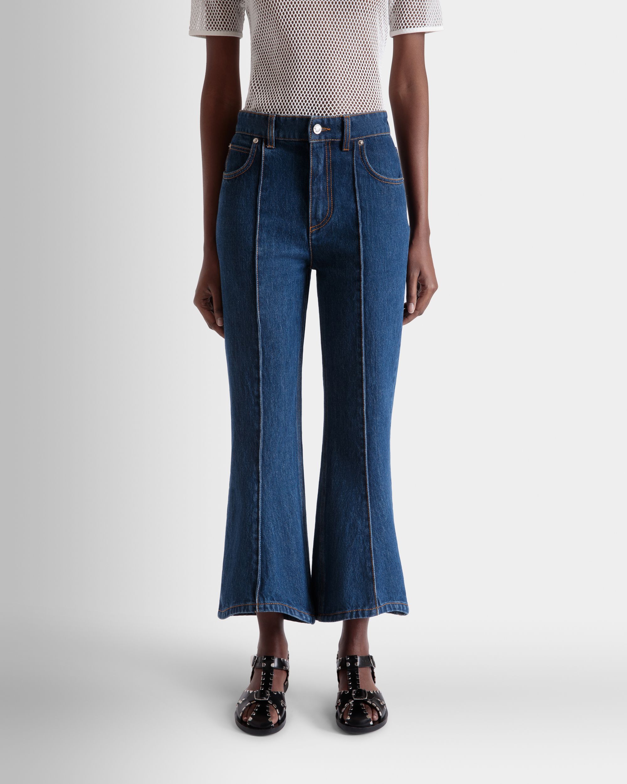 Pantalone Denim In Cotone Navy Blue - Donna - Bally - 07